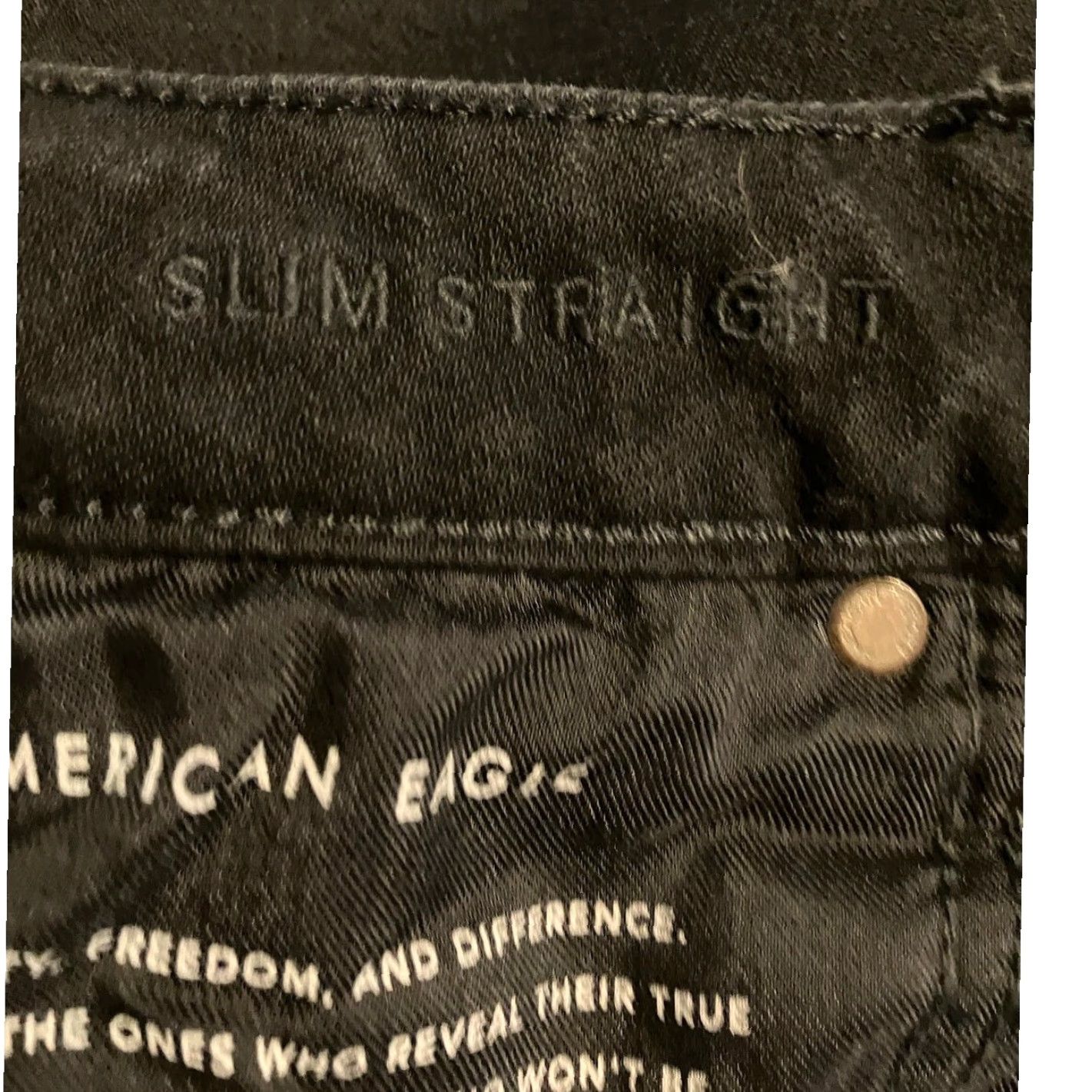 American Eagle Outfitters American Eagle Outfitters Mens Jeans Black Denim Slim Straight Stretch 29X30 Size US 29 - 5 Thumbnail