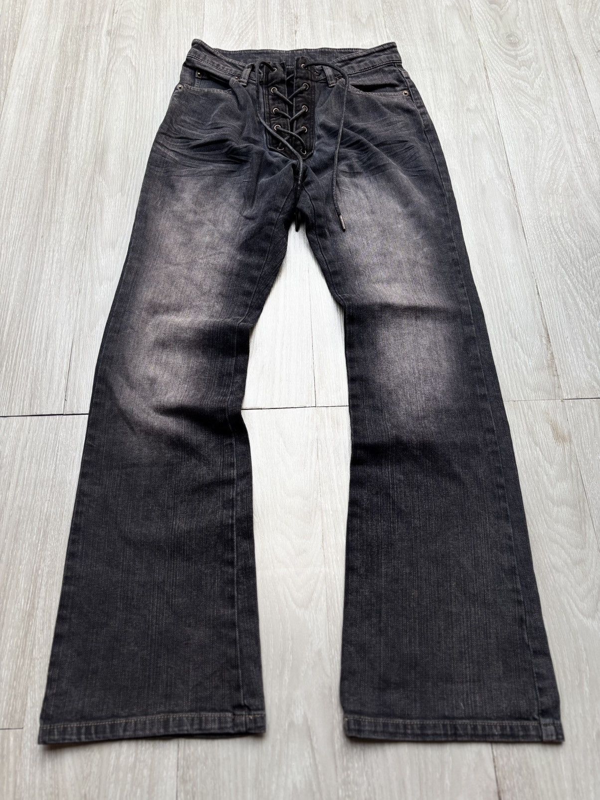 Japanese Brand PHYTON phyton lace-up flare jeans Size US 26 / EU 42 - 1 Thumbnail