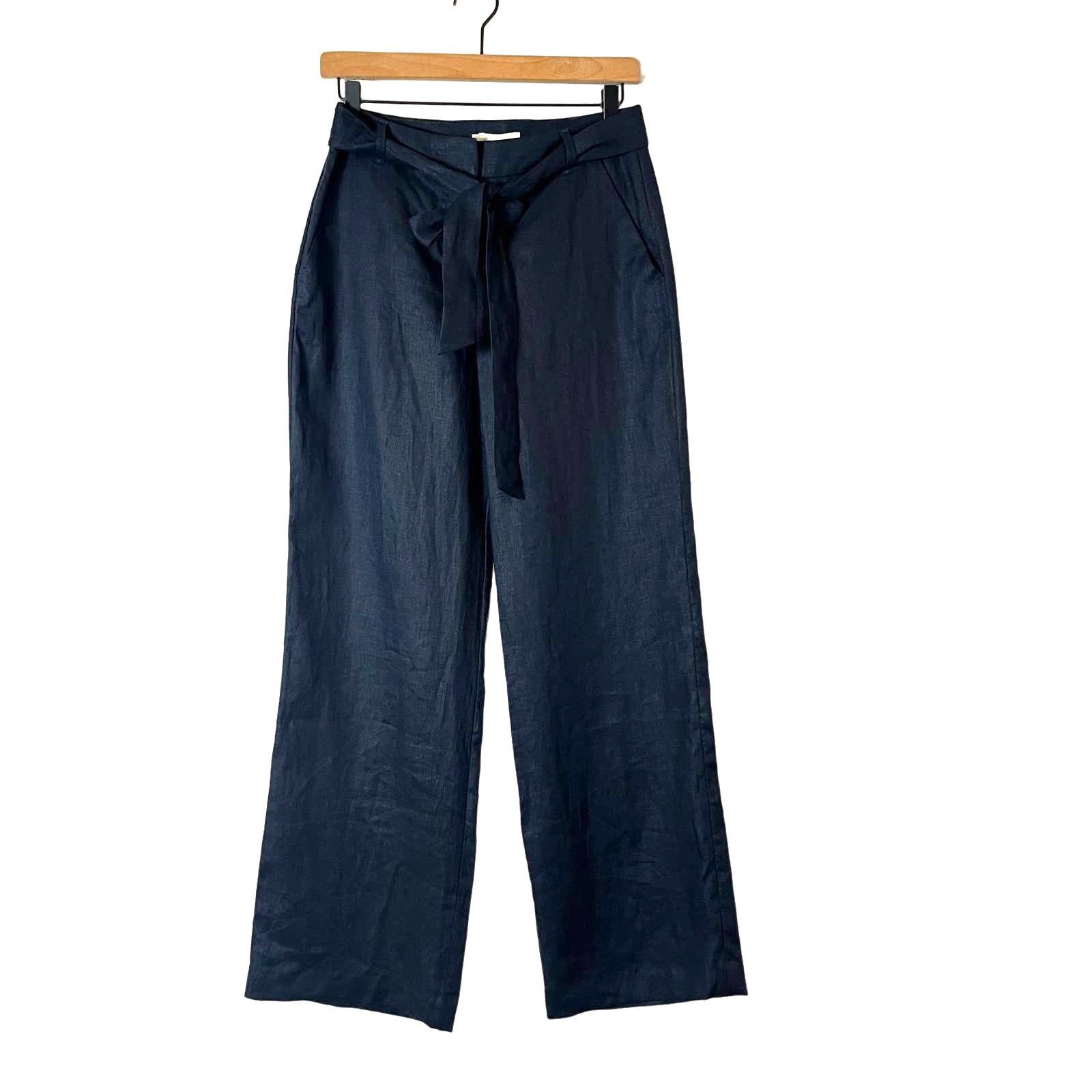 Hobbs London HOBBS LONDON Jacqui Wide Leg Linen Trousers Size 4 NWT Size 27" / US 4 / IT 40 - 3 Thumbnail