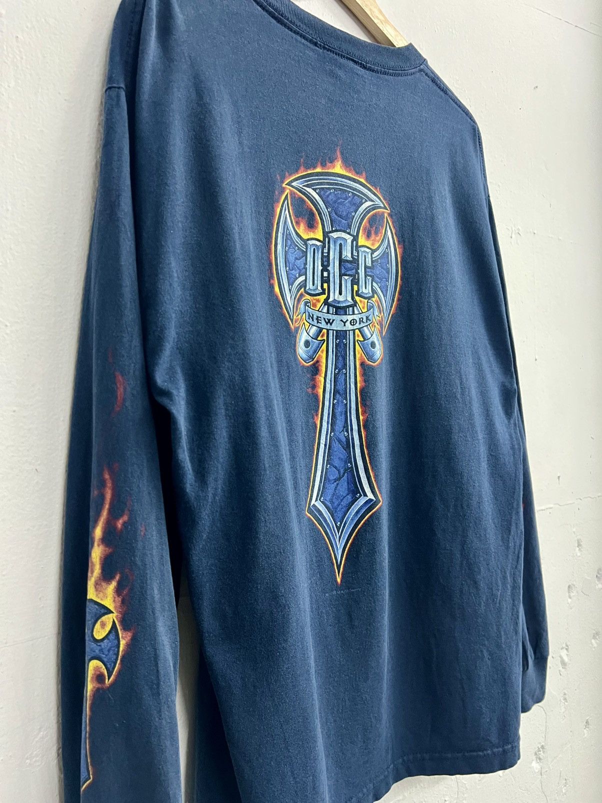 Harley Davidson × Vintage Vintage Y2K Orange County Choppers Cross Flame Longsleeve Size US L / EU 52-54 / 3 - 15 Thumbnail