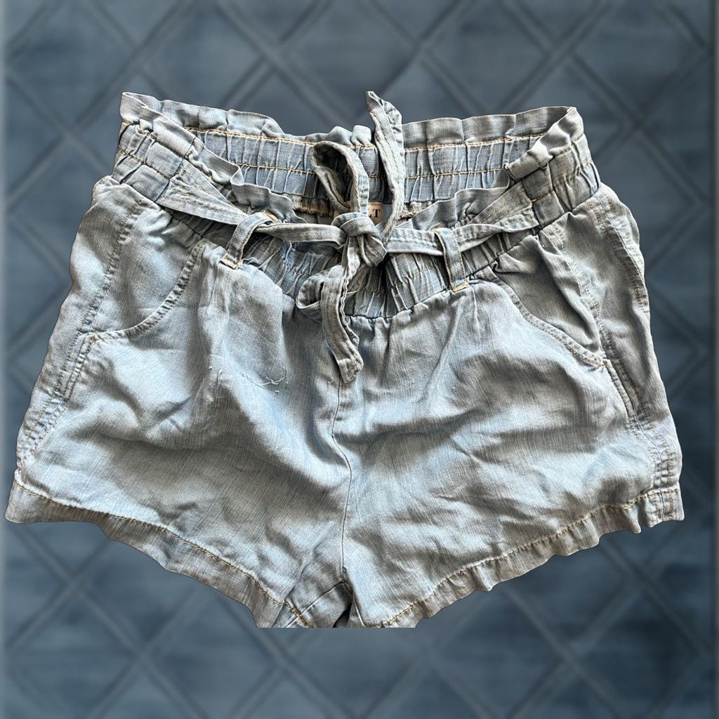 Vintage JOLT Shorts Women Juniors Medium Blue Linen Denim Womens Size 32" / US 10 / IT 46 - 1 Thumbnail