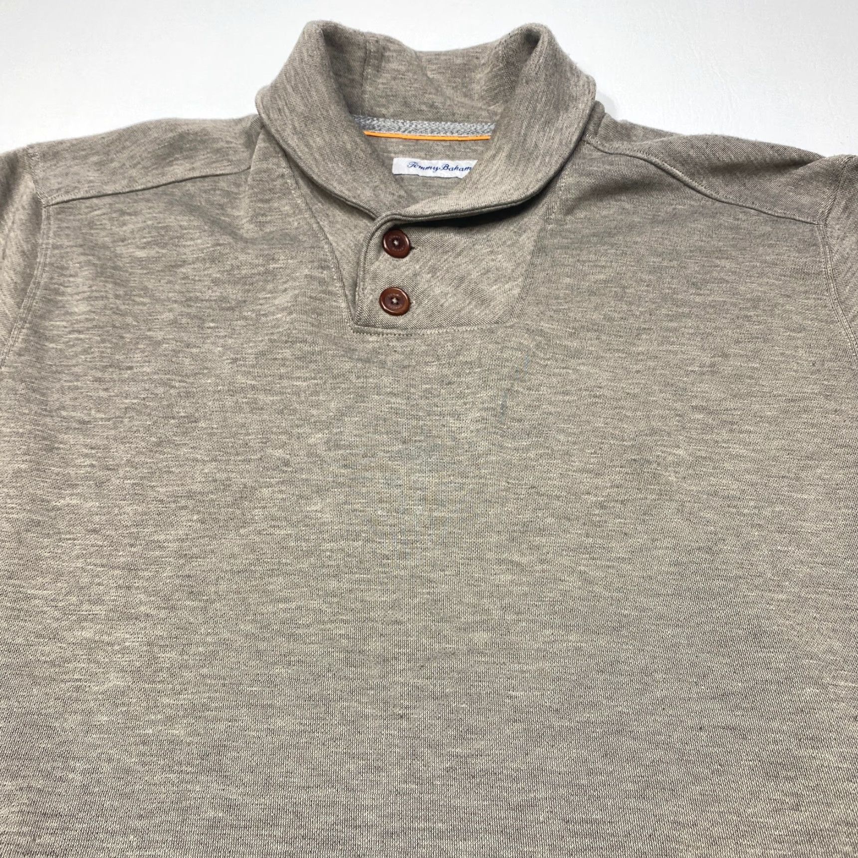 Tommy Bahama Tommy Bahama Sweater Mens XL Two Button Front Long Sleeve Pullover Grey Pockets Size US XL / EU 56 / 4 - 7 Thumbnail