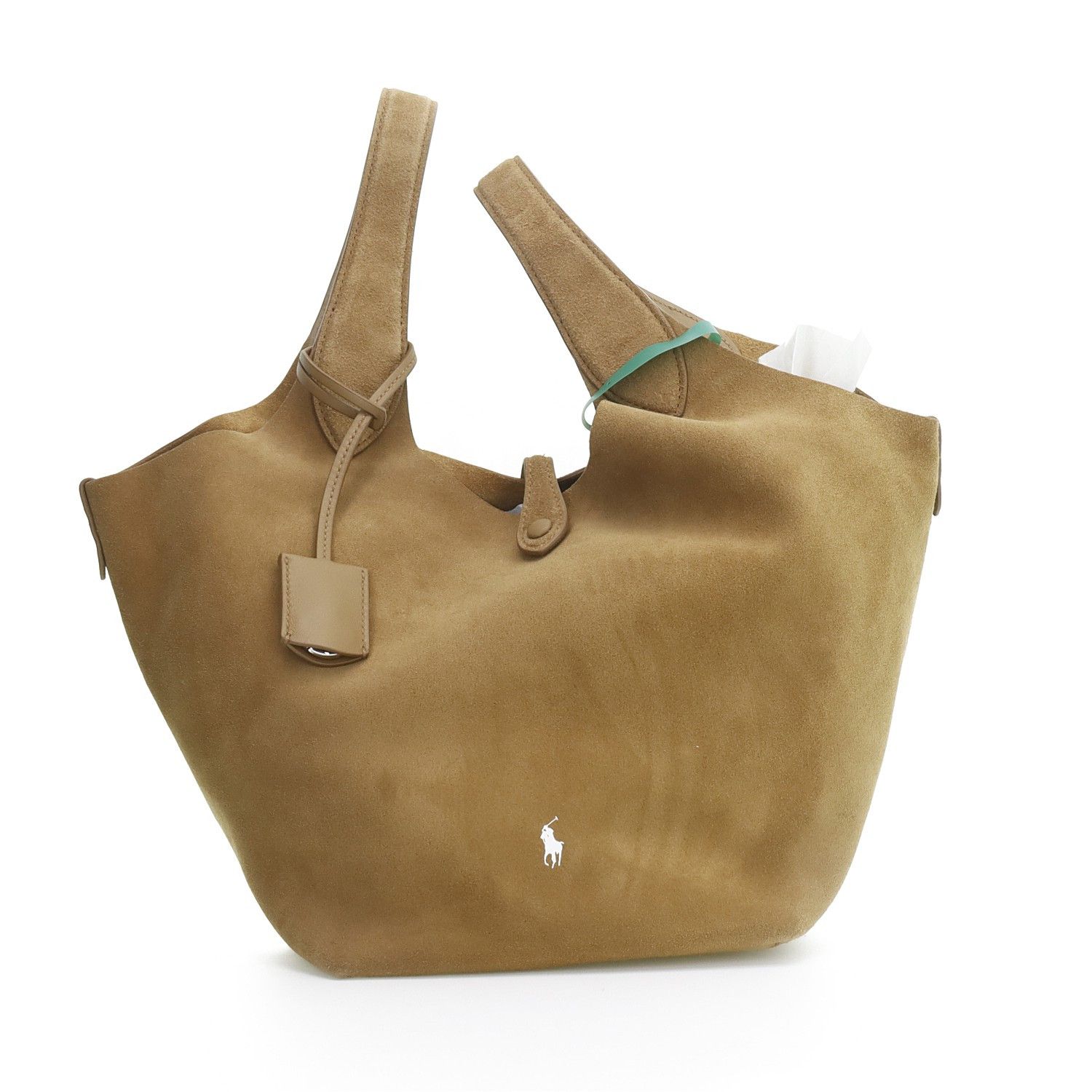 Polo Ralph Lauren Suede Logo Tote Bag OS