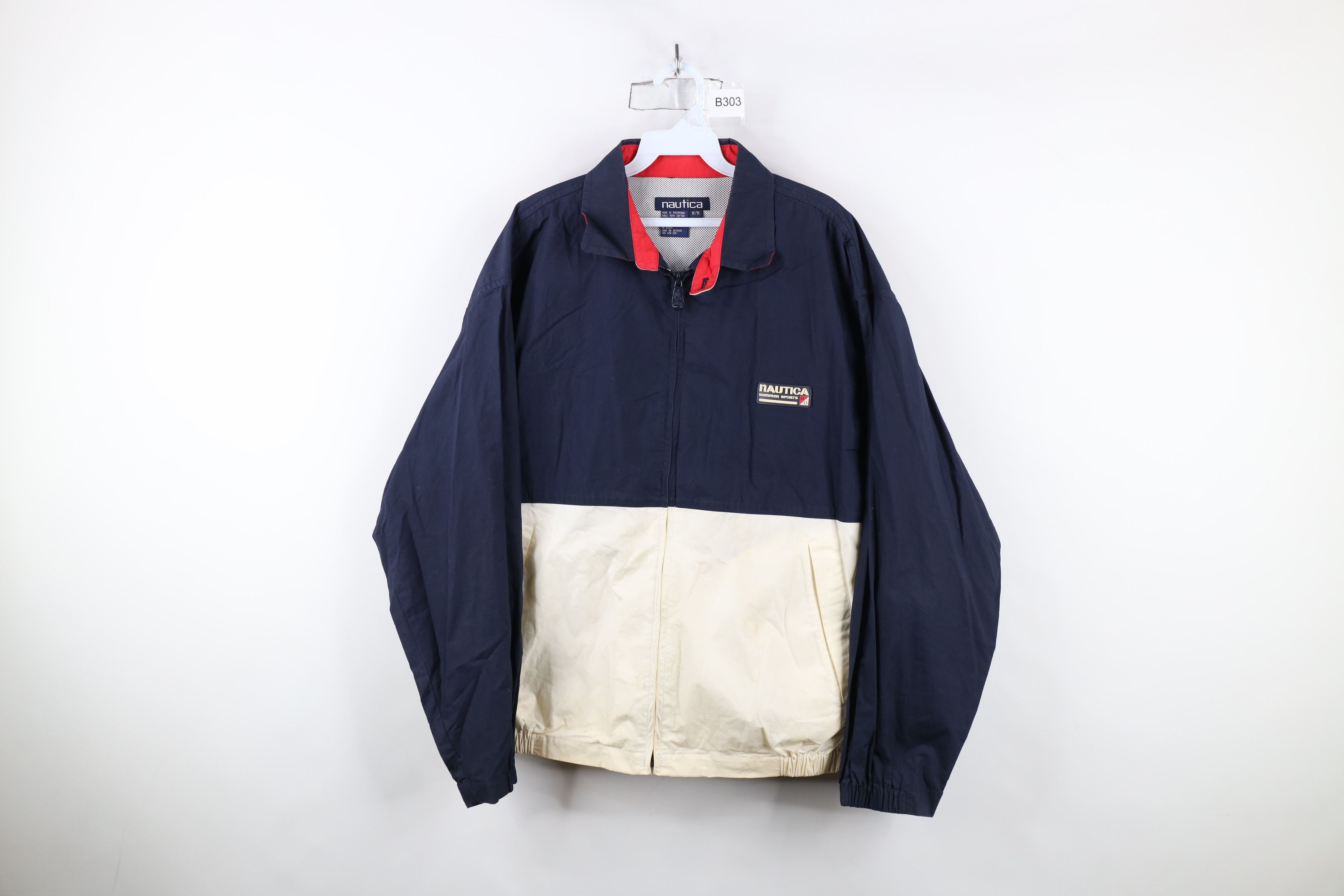 Nautica × Vintage Vintage 90s Nautica Distressed Spell Sailing Bomber Jacket Size US M / EU 48-50 / 2 - 1 Thumbnail