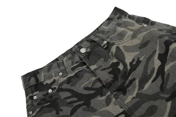 Japanese Brand VIBE Camouflage men's loose wide-leg workwear machete jeans Size US 32 / EU 48 - 4 Thumbnail