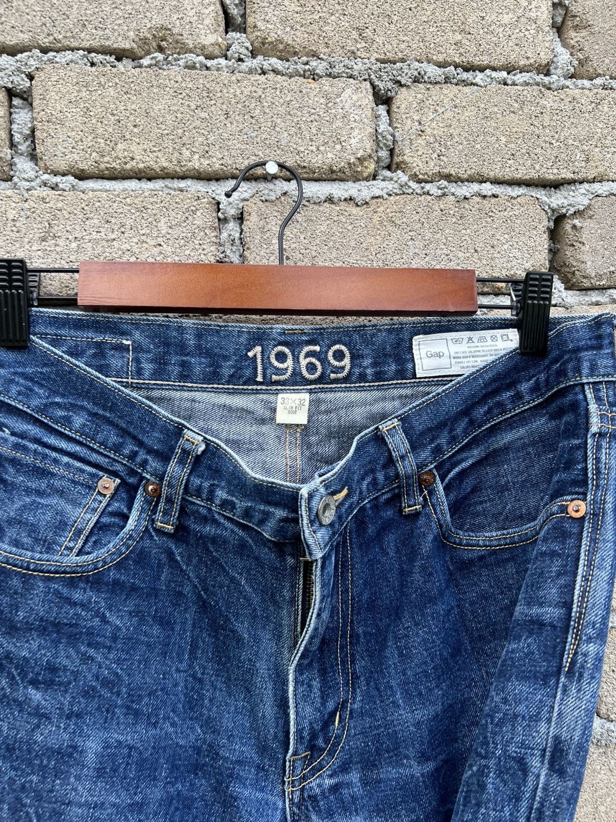 Gap GAP 1969 Denim Jeans Slim Fit Boot Waist 32-33" Size US 32 / EU 48 - 7 Thumbnail