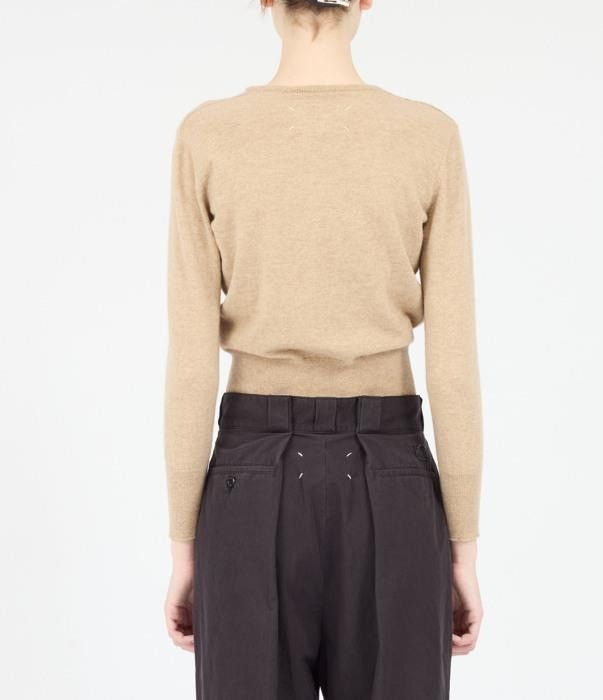 Maison Margiela o1bcso1str0526 Wool Knit Cardigan in Beige Size XS / US 0-2 / IT 36-38 - 4 Thumbnail