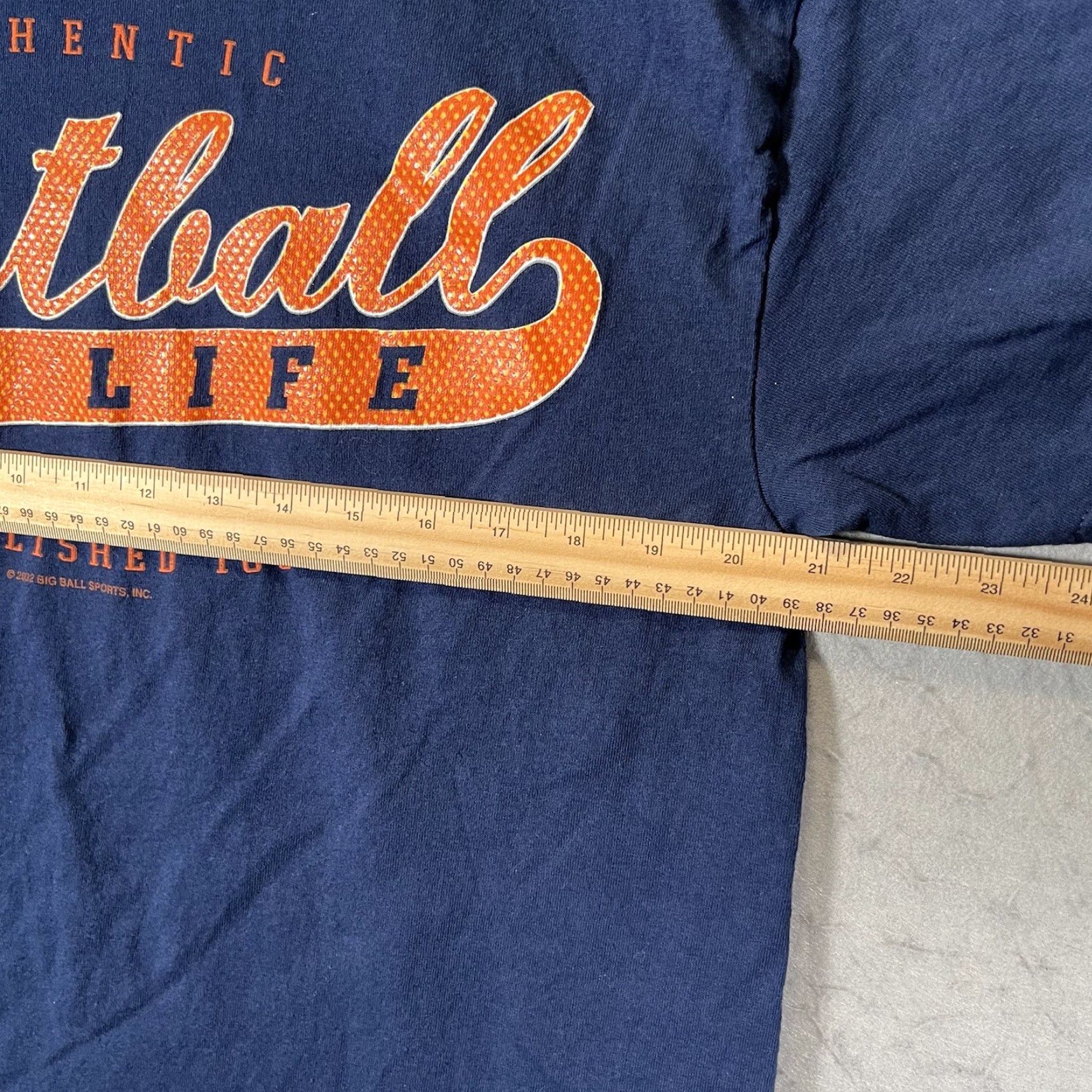 Hanes VINTAGE A1 Authentic Football Is Life Shirt Adult Large Blue Mens T-Shirt Short Sleeve Crew Neck Cotton Hanes Soccer Football Theme Mens Clothing Size US L / EU 52-54 / 3 - 2 Thumbnail