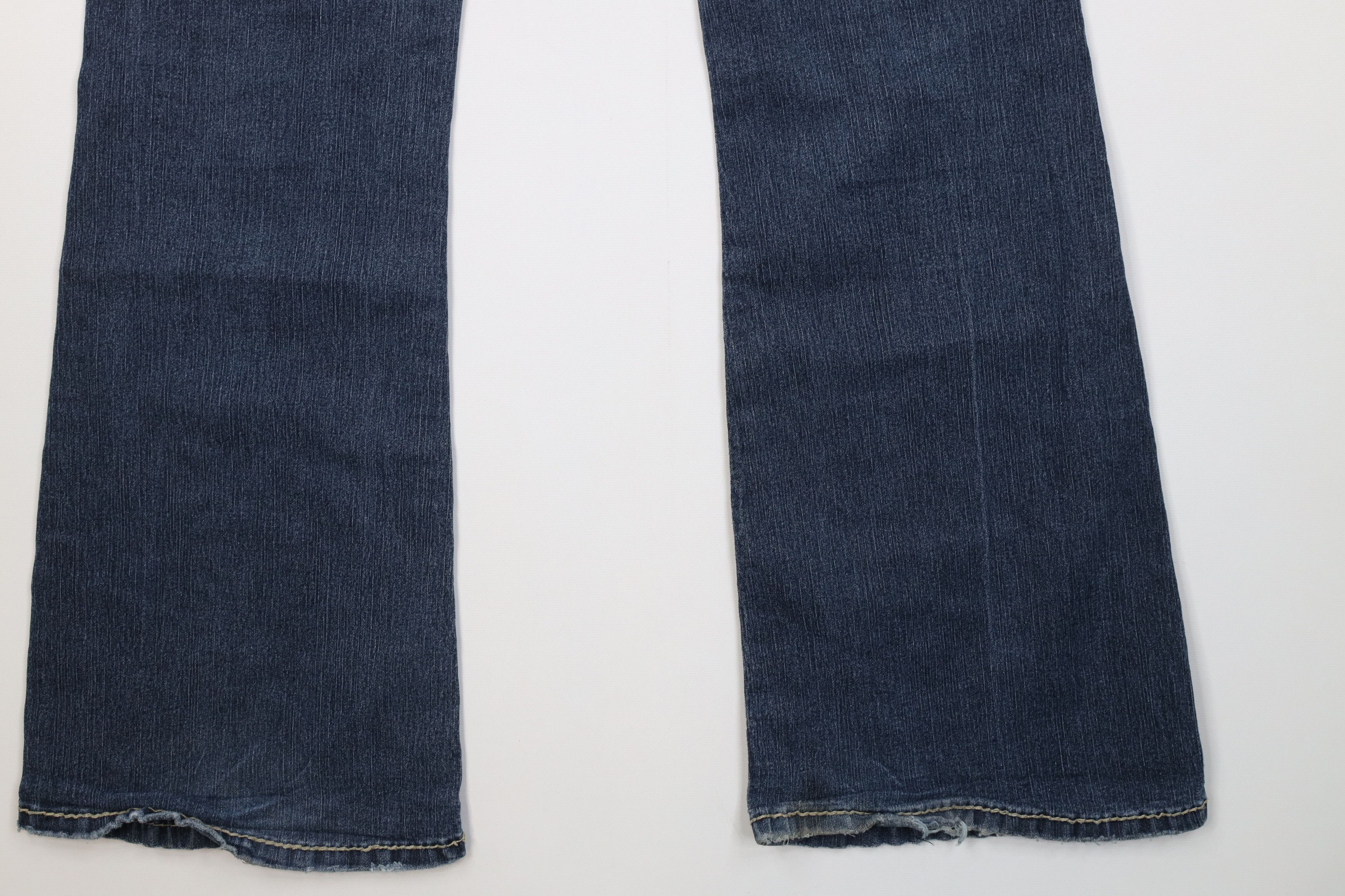 Vintage Vintage 90s Y2K Babydoll Thick Stitch Flared Wide Leg Jeans Size 30" / US 8 / IT 44 - 12 Thumbnail