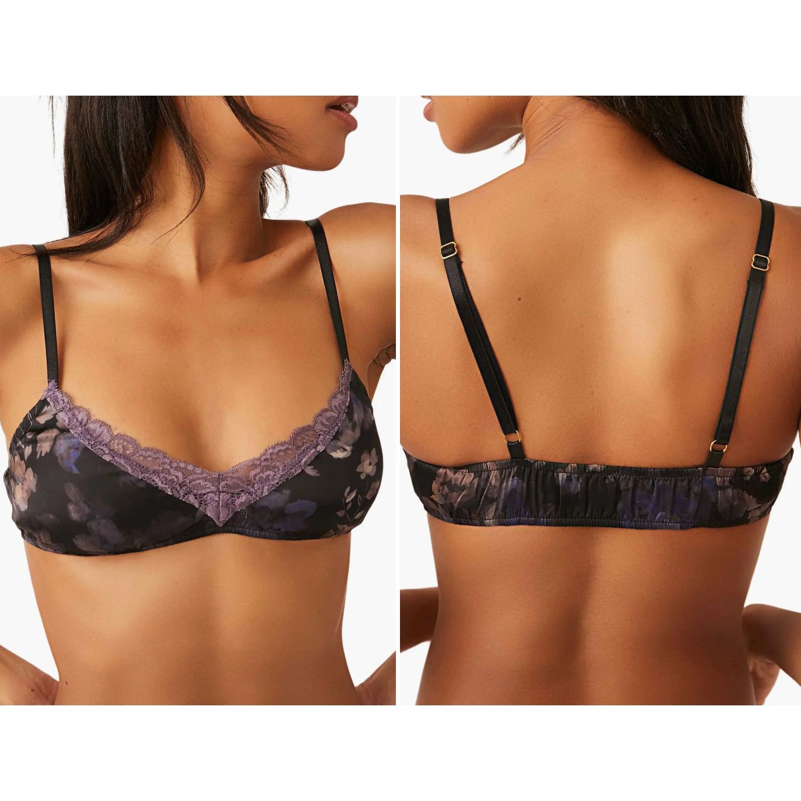 Free People NWT Intimately by Free People Silky Floral Lacey Bralette Size ONE SIZE - 1 Thumbnail