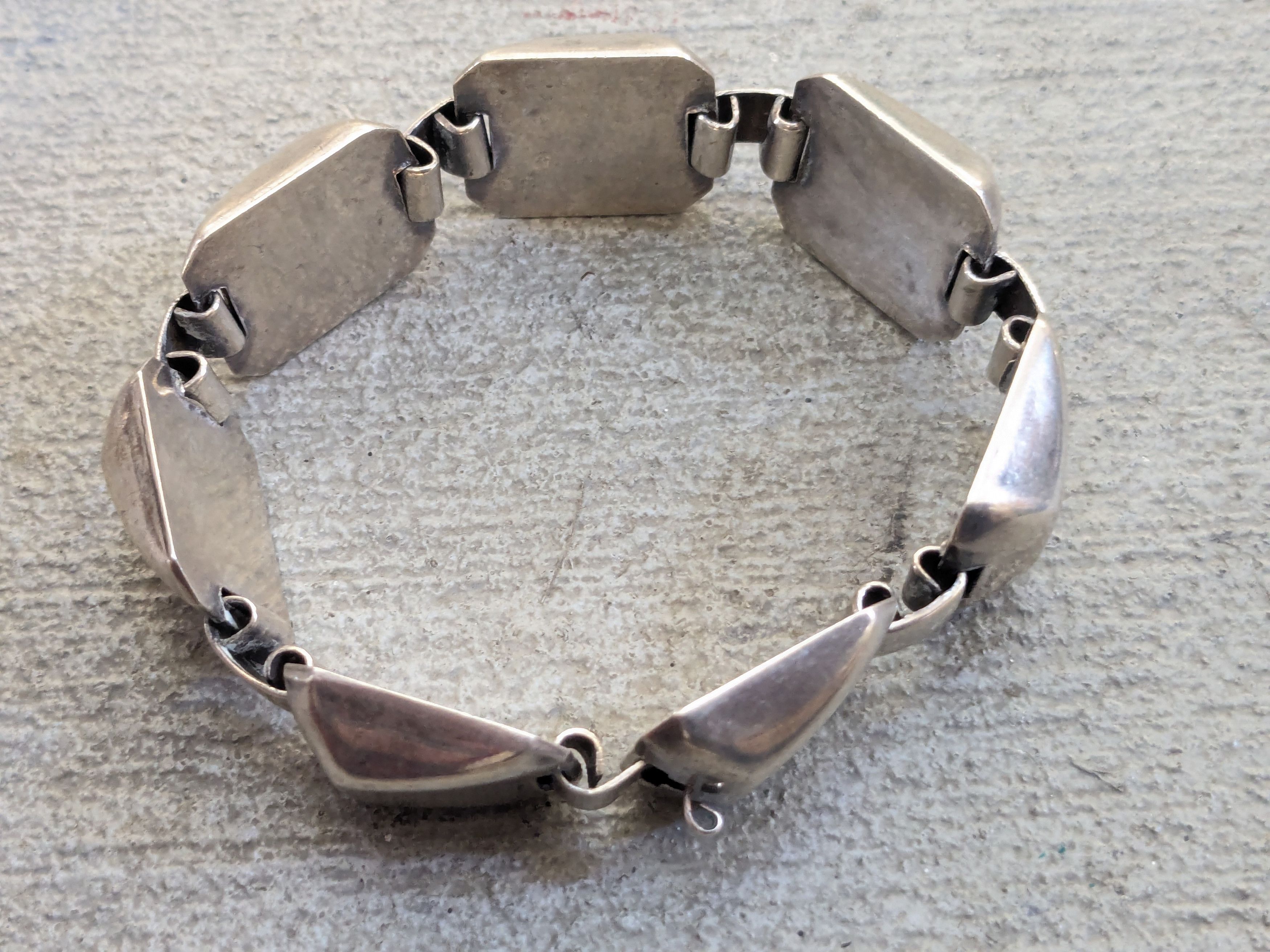 Sterling Silver Vintage Sterling Silver Bracelet Square Modern Abstract Size ONE SIZE - 3 Thumbnail