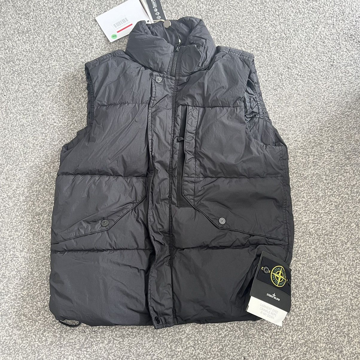 image of Stone Island Garment Dyed Crinkle Reps R-Ny Down in Black, Men's (Size Small)