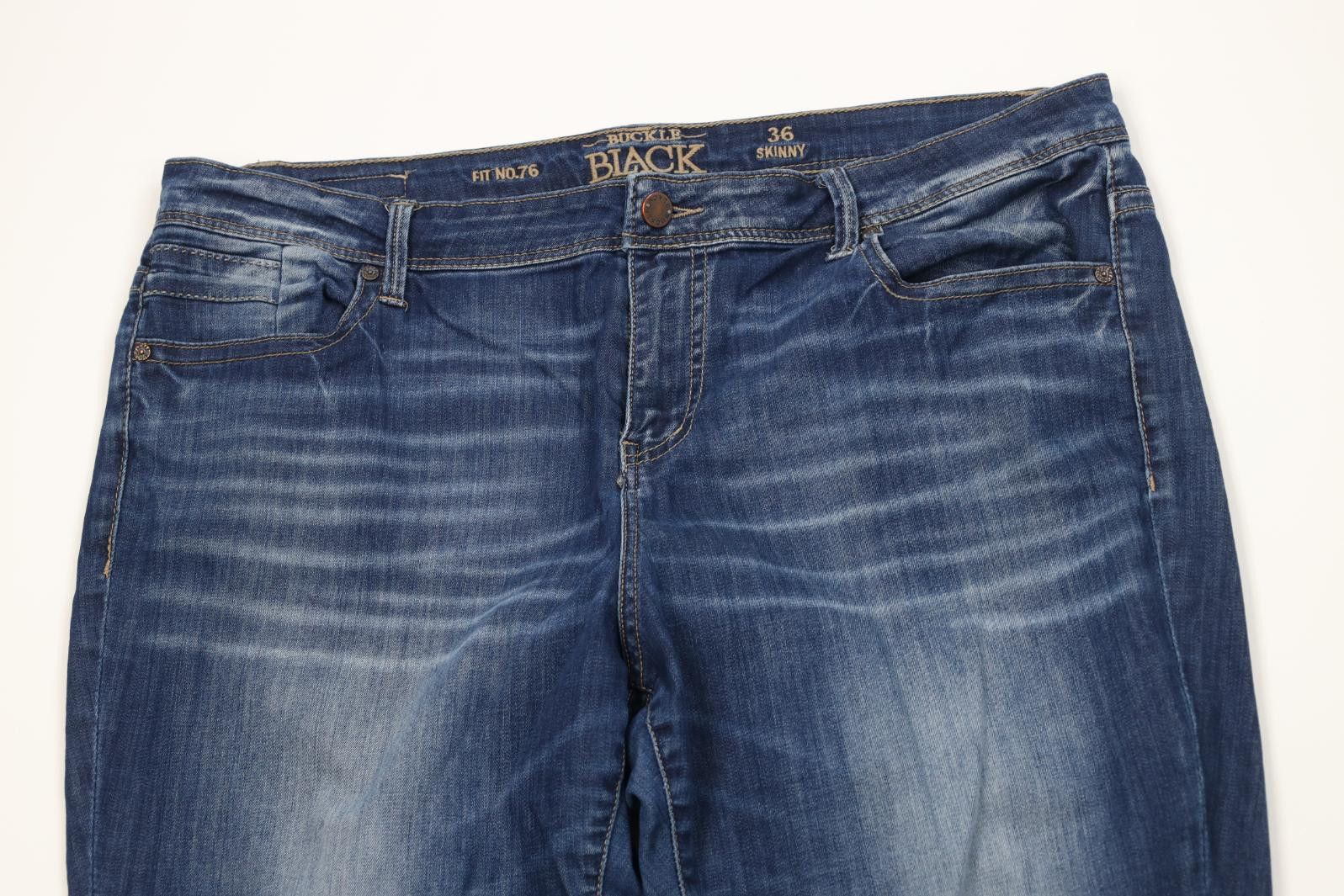 Vintage Buckle Black Fit No 76 Stretch Skinny Leg Denim Jeans Blue Size US 36 / EU 52 - 2 Thumbnail
