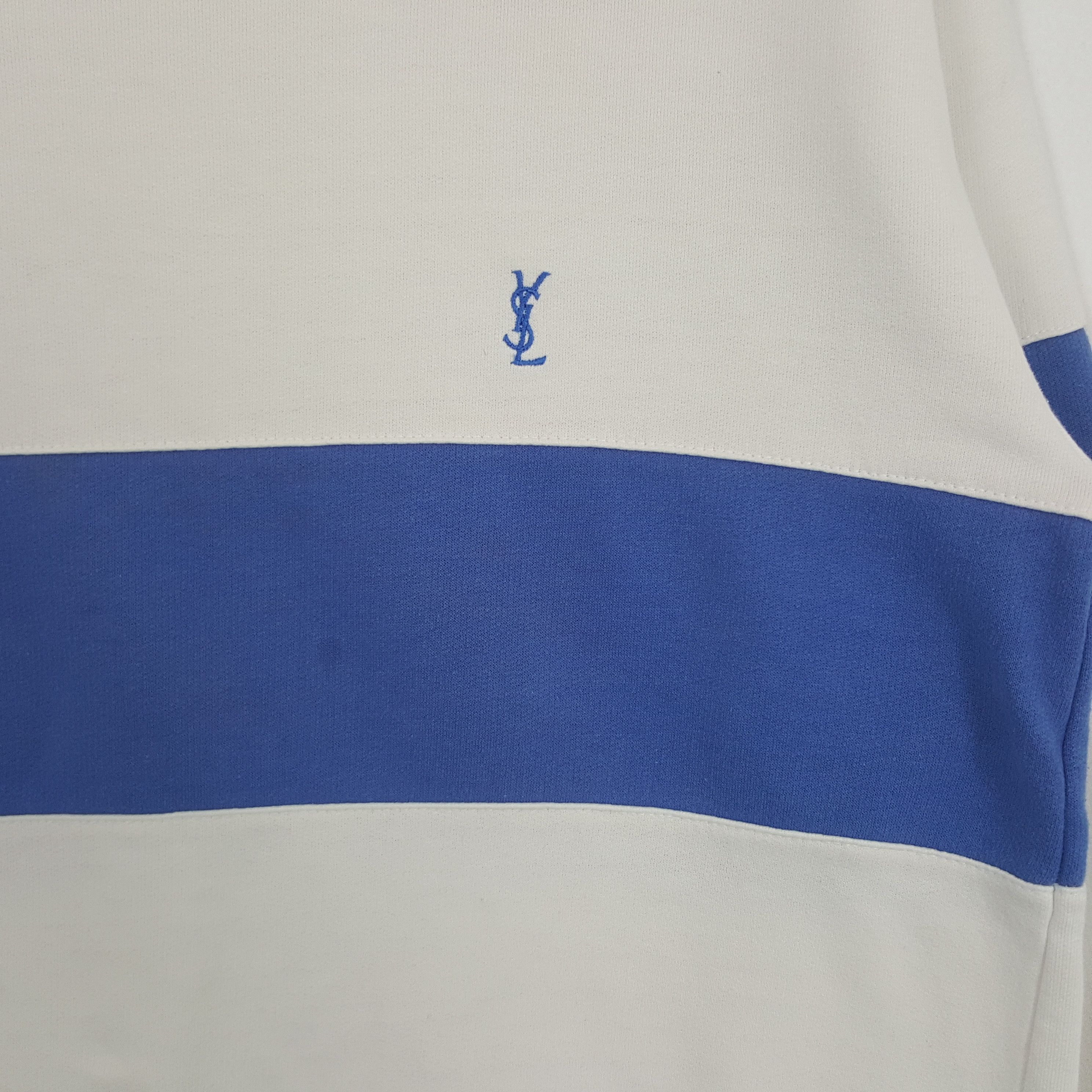 Vintage × Yves Saint Laurent Vintage Yves Saint Laurent Italian Brand YSL Logo Sweatshirt Size US M / EU 48-50 / 2 - 2 Thumbnail
