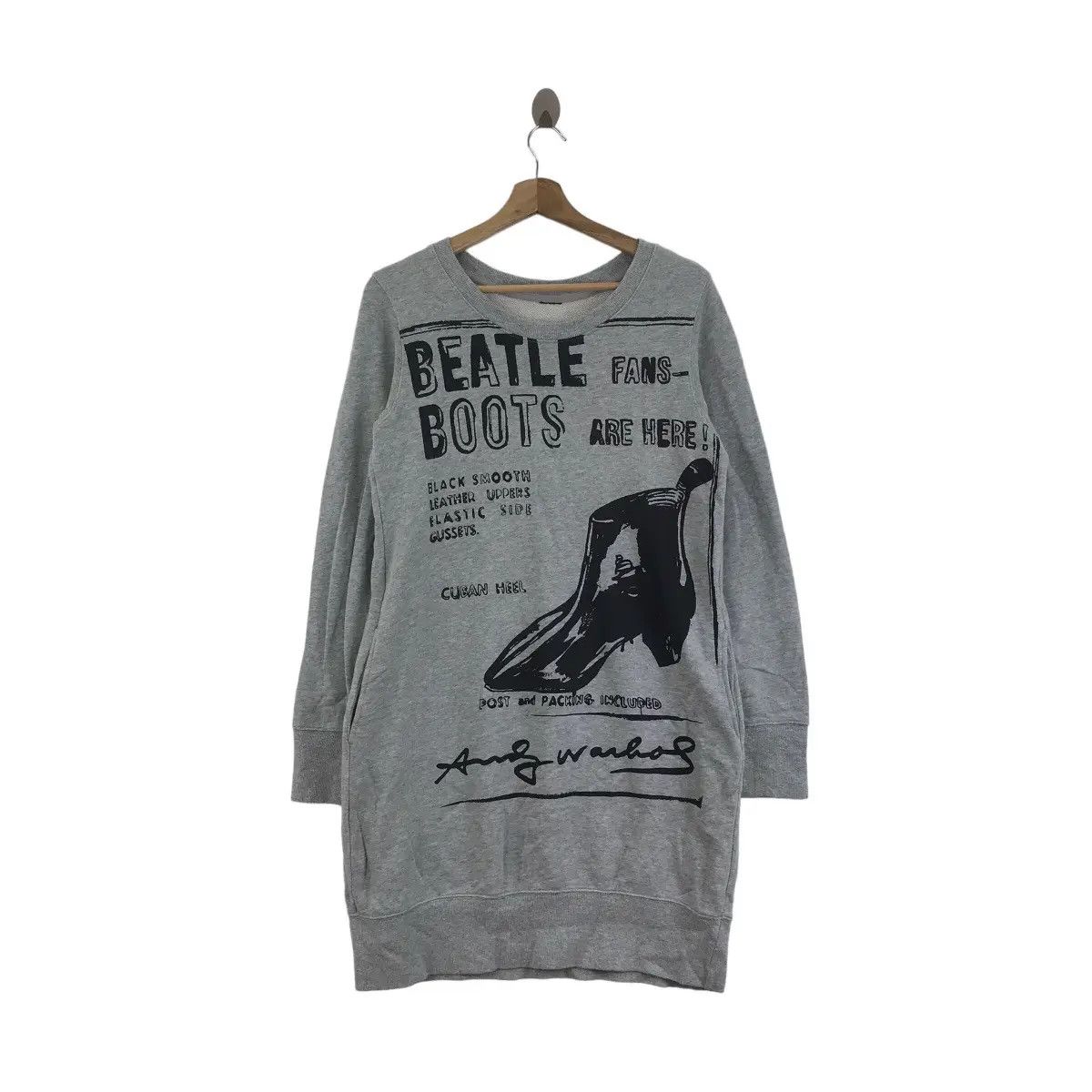 Andy Warhol × Uniqlo UNIQLO x ANDY WARHOLS Beatle Boots Print Grey Sweatshirt Size S / US 4 / IT 40 - 1 Thumbnail