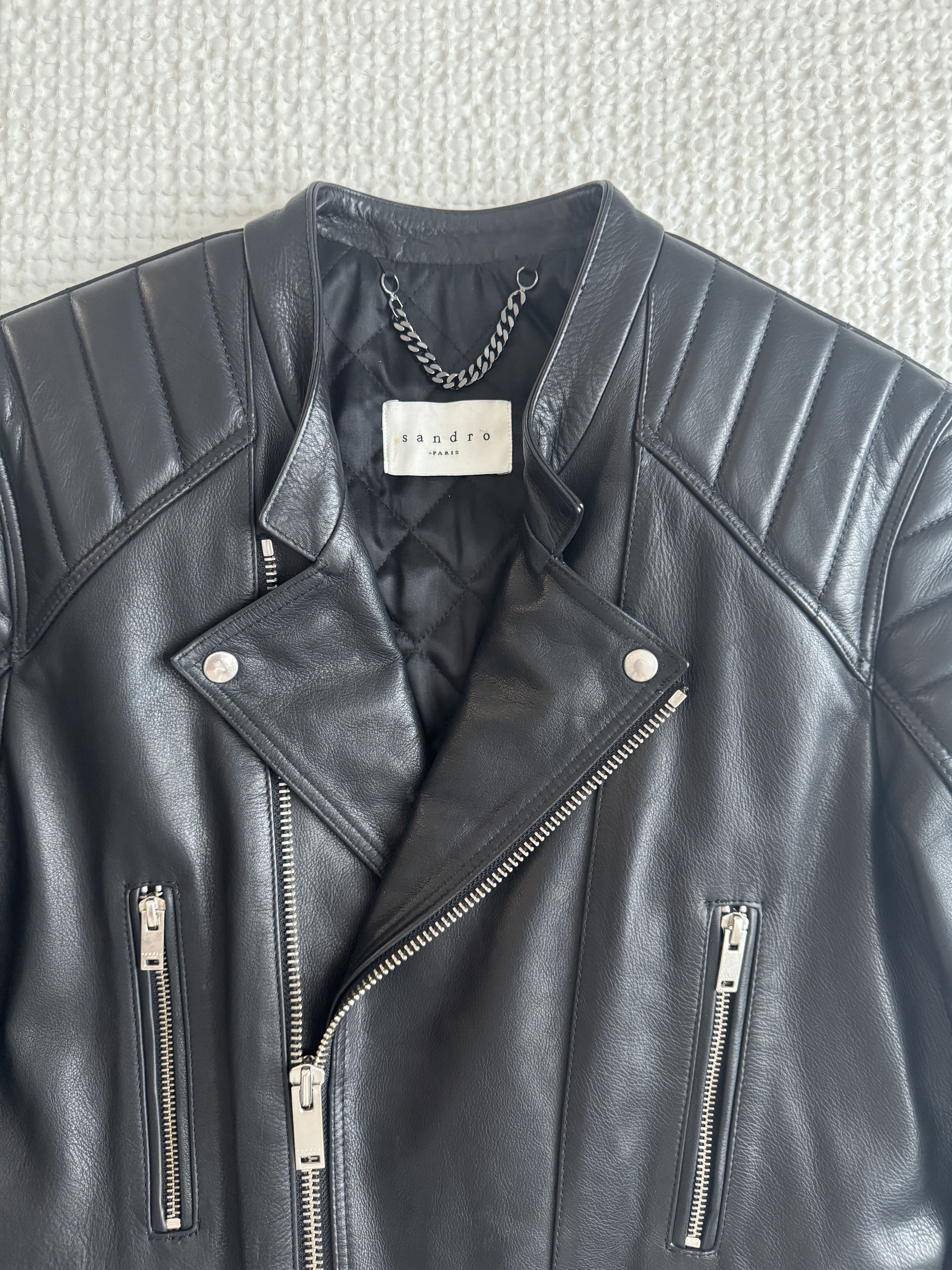 Sandro Calfskin leather Biker Jacket Size US S / EU 44-46 / 1 - 3 Thumbnail