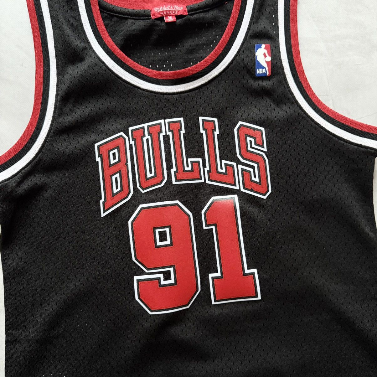 Mitchell & Ness Vintage NBA Chicago Bulls #91 Rodman Womens Jersey Size M / US 6-8 / IT 42-44 - 2 Thumbnail