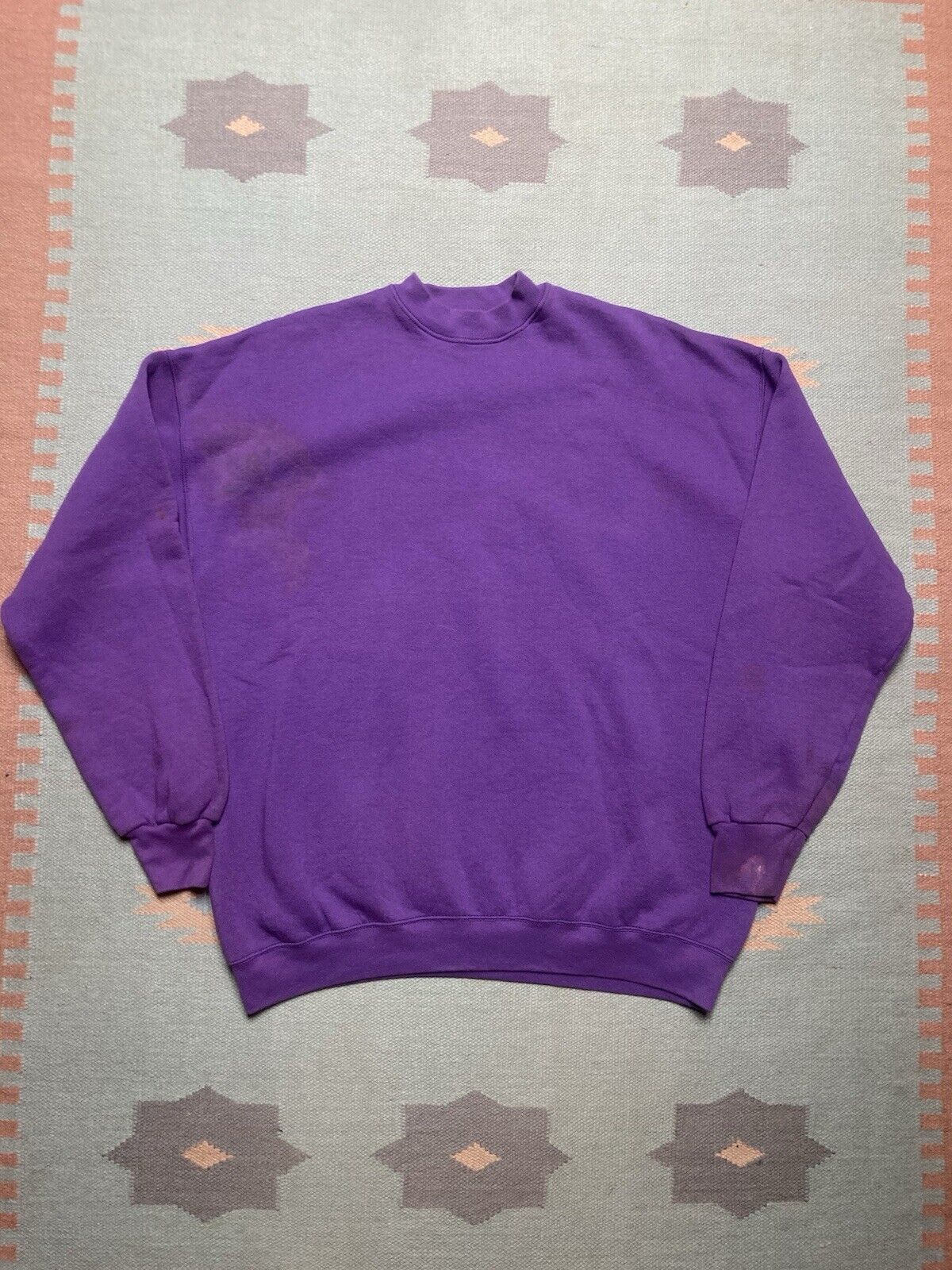 Fruit Of The Loom × Vintage VTG 90s sweatshirt fruit of the loom blank purple plum XXL Size US XXL / EU 58 / 5 - 1 Thumbnail