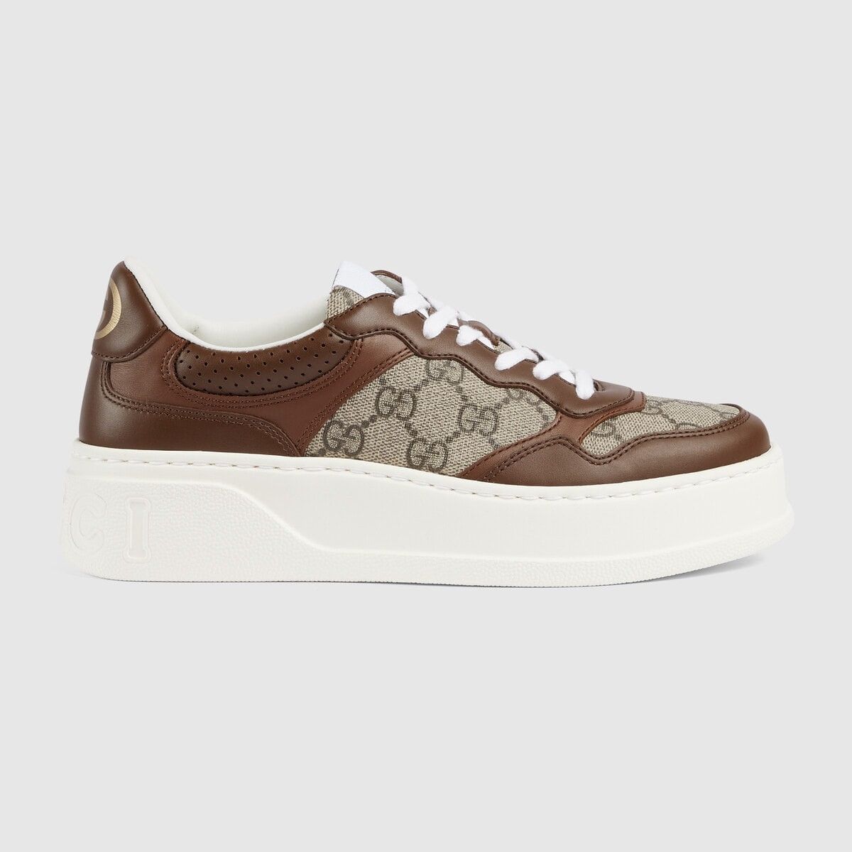 Gucci o1s1wg110225 Women's GG Sneakers in Brown & Beige Size US 5.5 / IT 35.5 - 1 Thumbnail