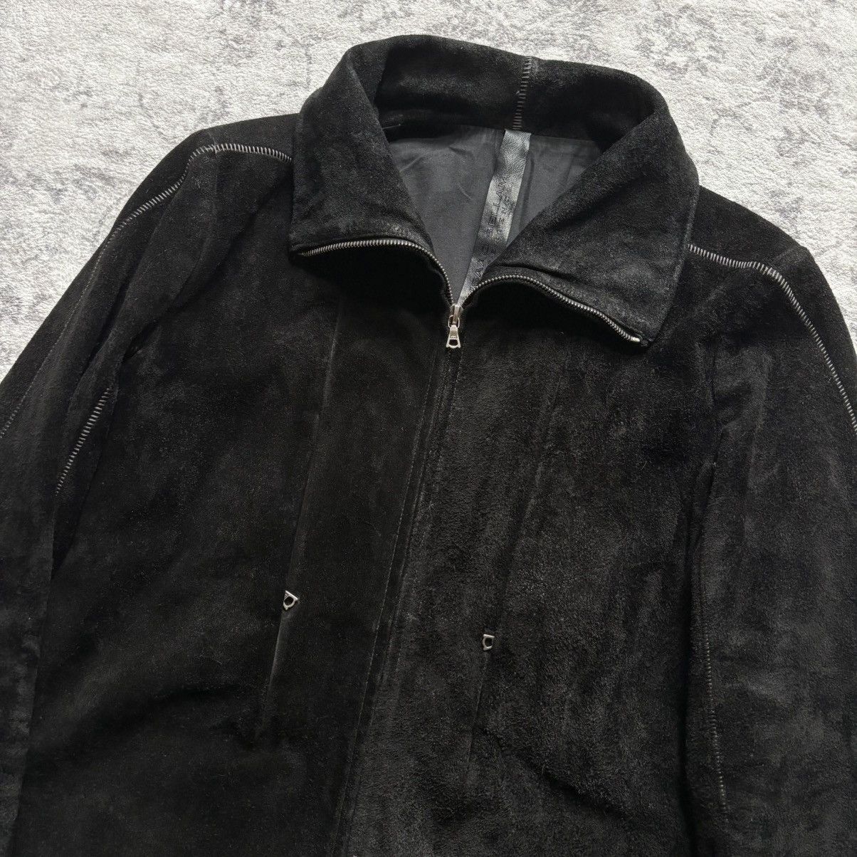 Isaac Sellam Experience Isaac Sellam Suede Leather Spine Jacket Black | Size M Size US M / EU 48-50 / 2 - 4 Thumbnail