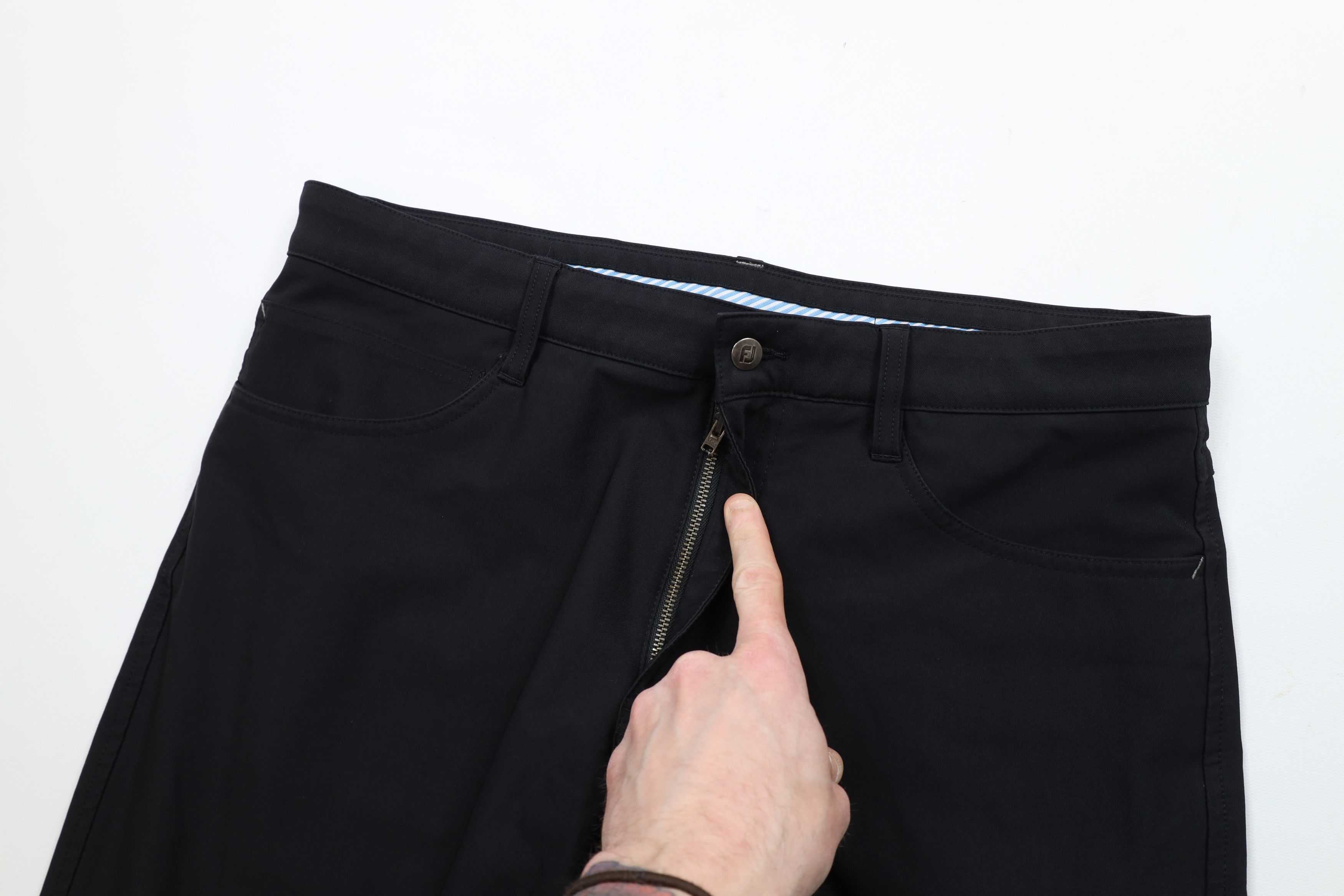 Footjoy × Vintage FootJoy Tech Flat Front Golfing Golf Chino Pants Black Size US 34 / EU 50 - 6 Thumbnail