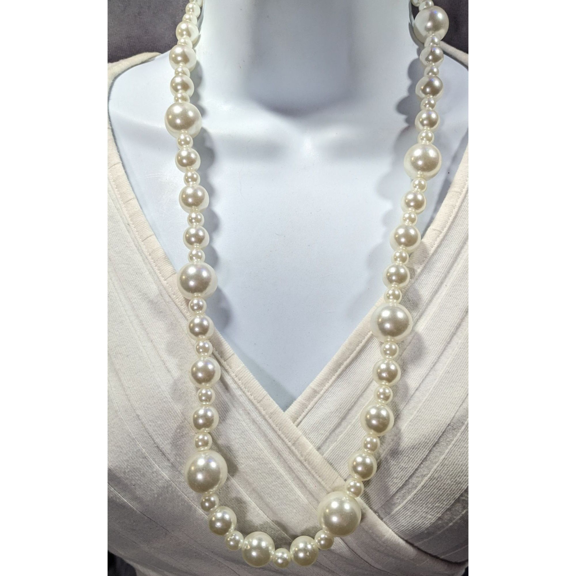 Other Chunky 80s Glam Style Faux Pearl Necklace Size ONE SIZE - 6 Thumbnail