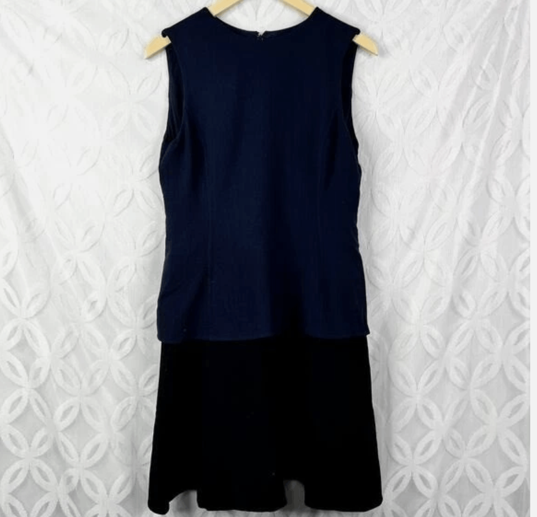 Oscar De La Renta OSCAR DE LA RENTA Layered Two Tone Crepe Dress Size M / US 6-8 / IT 42-44 - 3 Thumbnail