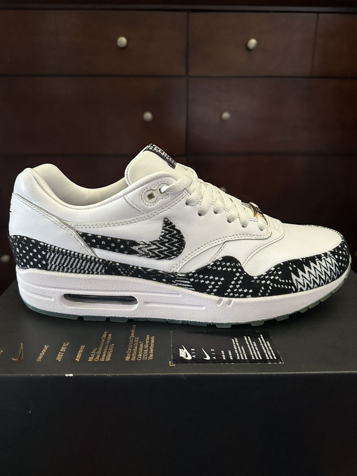 Nike Air Max 1 BHM QS White Black-Metallic Gold