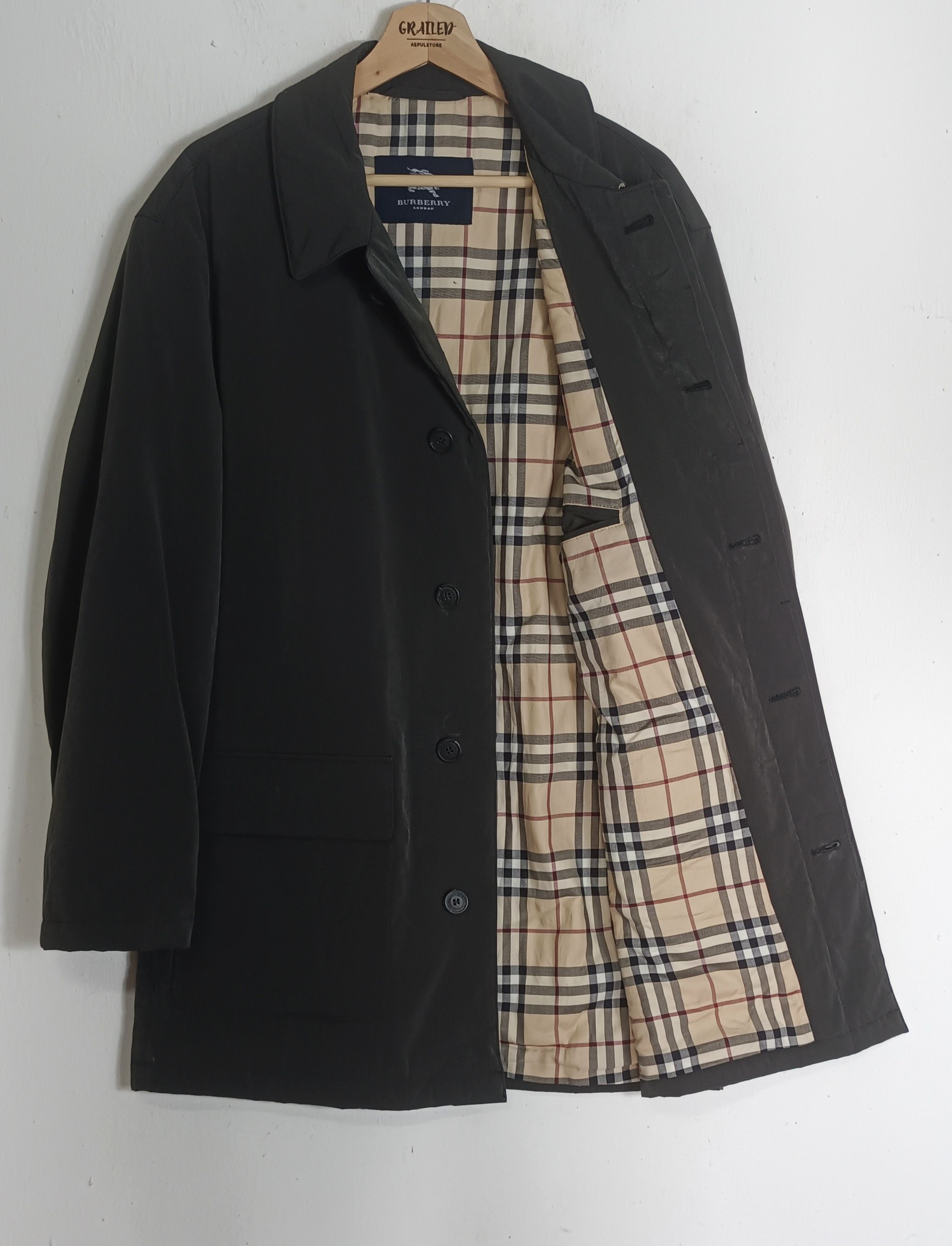 Burberry 90s🔥 Burberry London Nova Check Long Coat Size US L / EU 52-54 / 3 - 3 Thumbnail