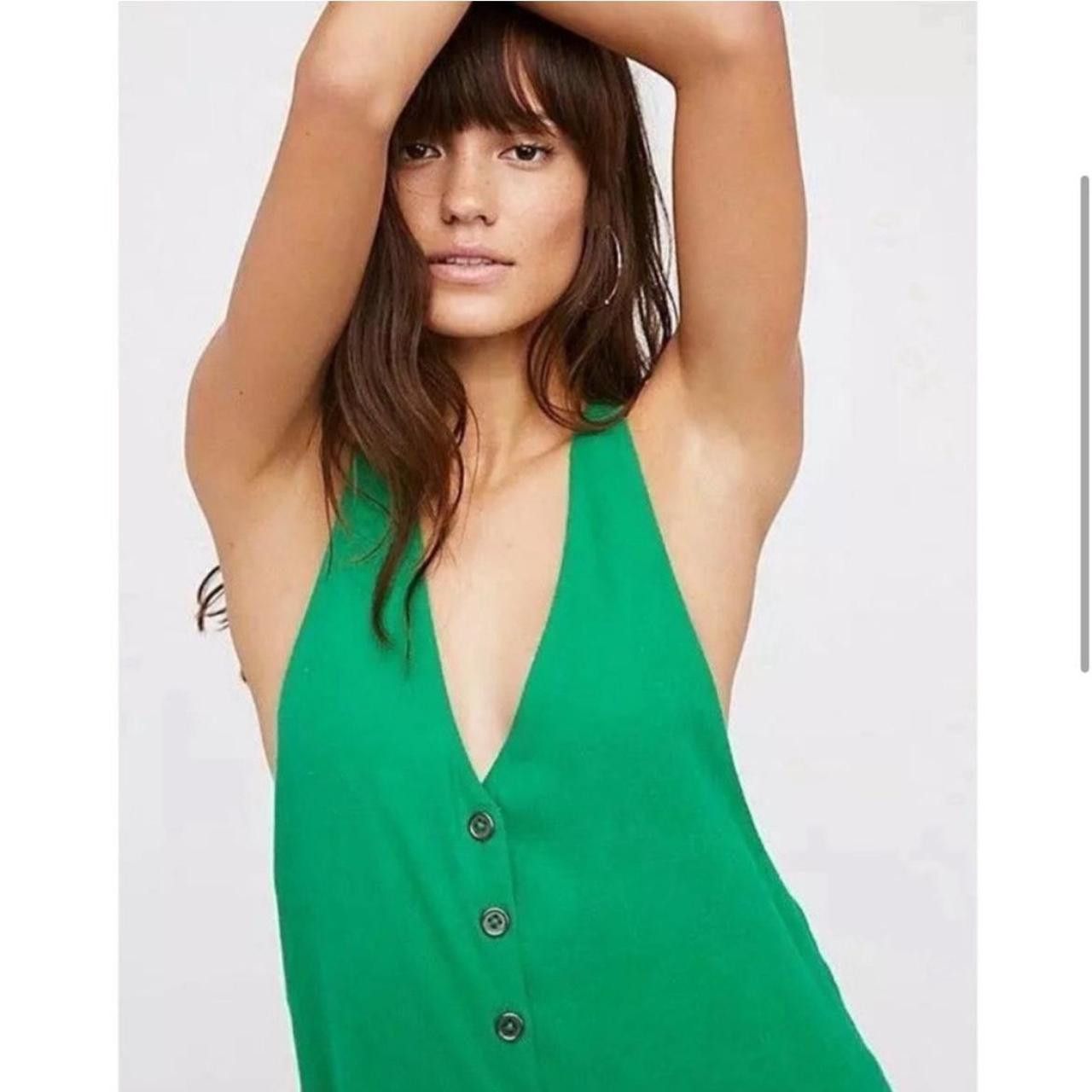 Free People Free People Jumpsuit Kelly Green Boho Overalls Jumpsuit XS Size 25" / US 0 / IT 36 - 3 Thumbnail