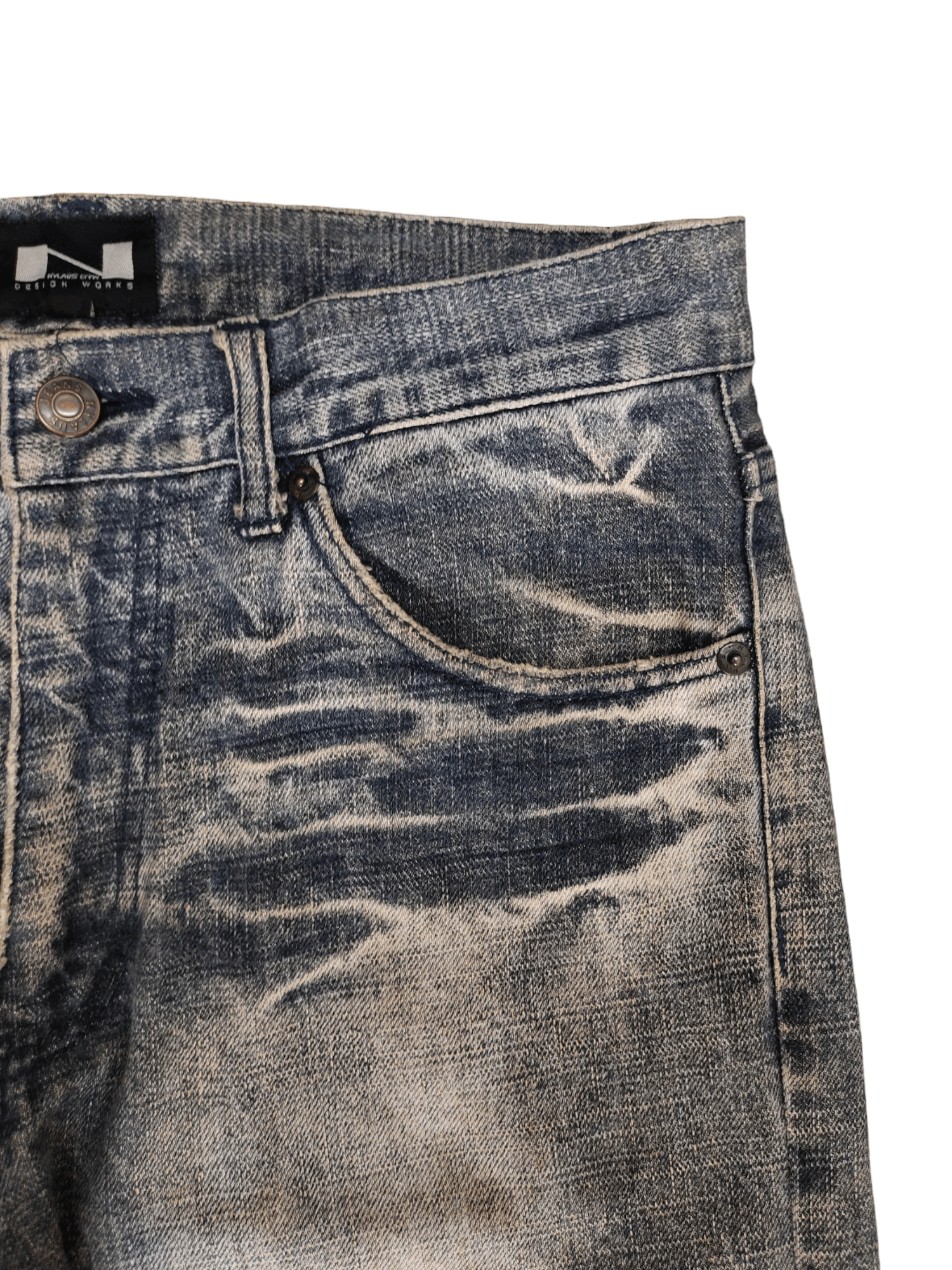 Hysteric Glamour Japanese Brand Nylaus Patchwork Distress Faded Denim Pants Size US 32 / EU 48 - 3 Thumbnail