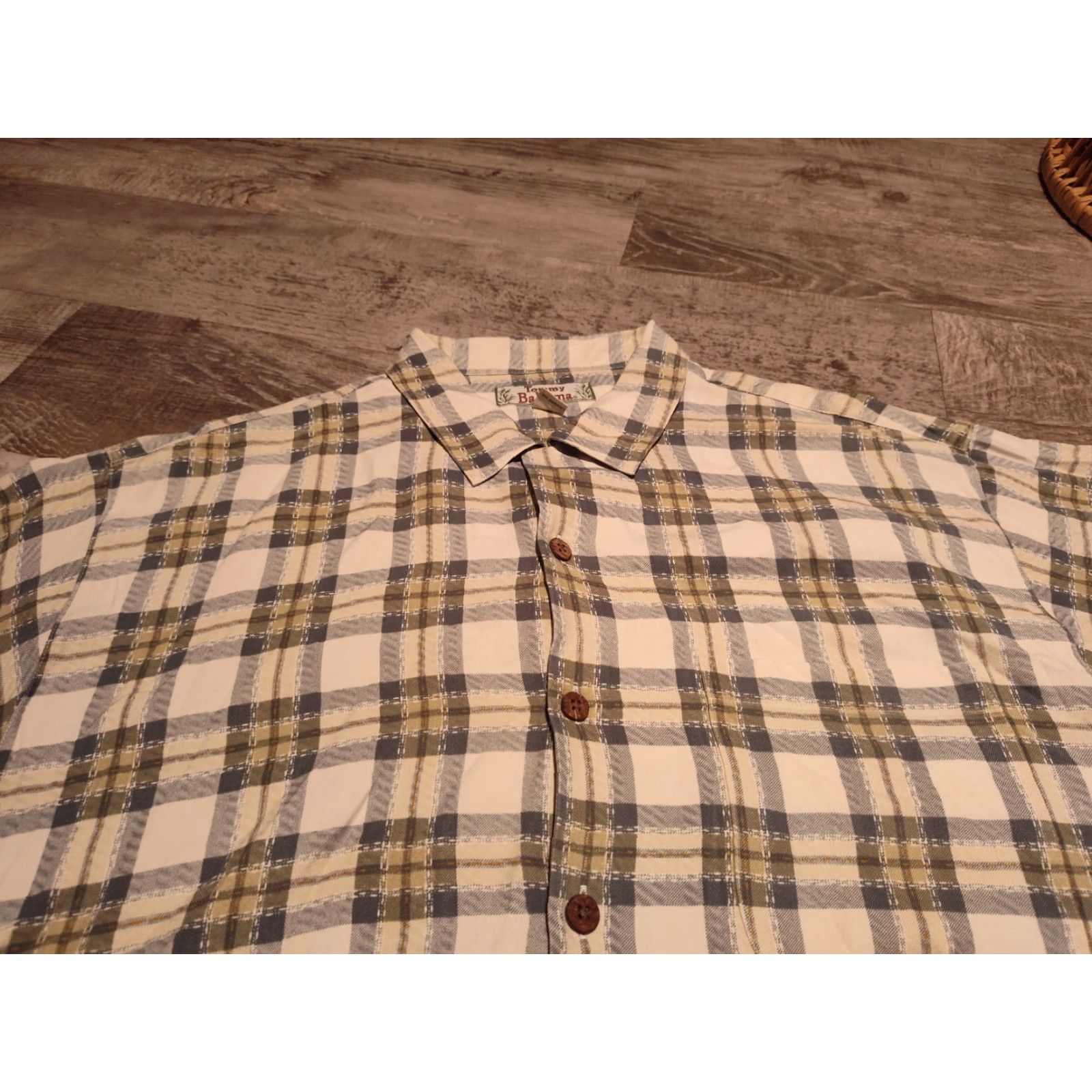 Tommy Bahama VINTAGE Tommy Bahama Men’s Short Sleeve Button Shirt 100% Silk Green Plaid Casual Beach Campsite L Size US L / EU 52-54 / 3 - 3 Thumbnail