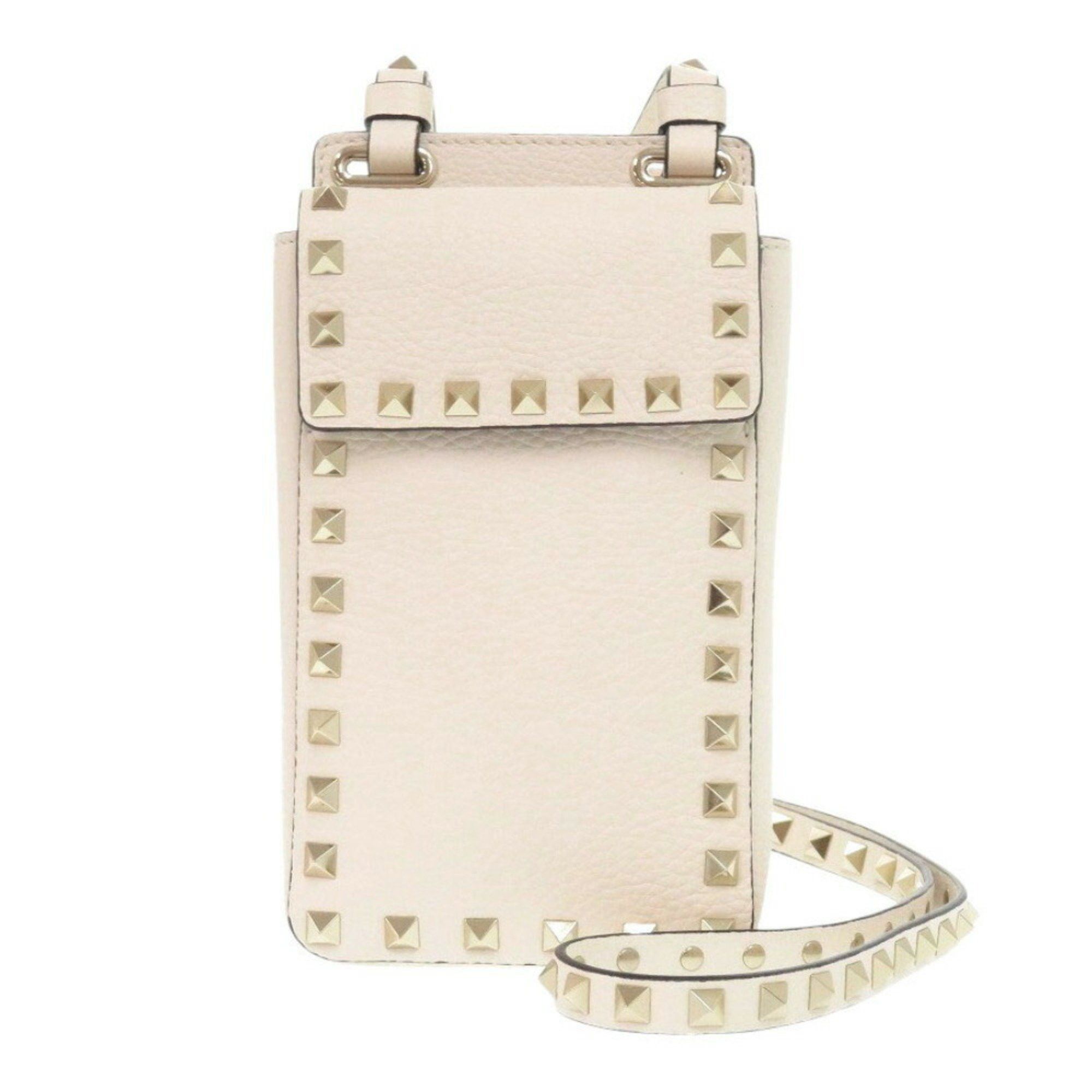 Like New Valentino Garavani Rockstud Light Ivory Leather Shoulder Bag 1196Valentino in Beige, Women's