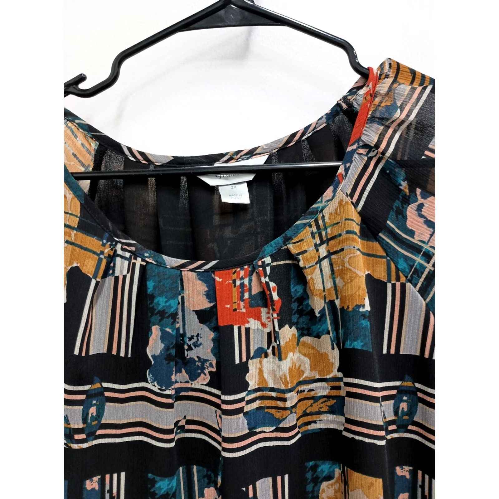 Vintage CJ Banks Top Womens Size 2X Y2K Abstract BOHO Whimsygoth Wearable Art 3/4 Sleeve Size XXL / US 16-18 / IT 52-54 - 2 Thumbnail
