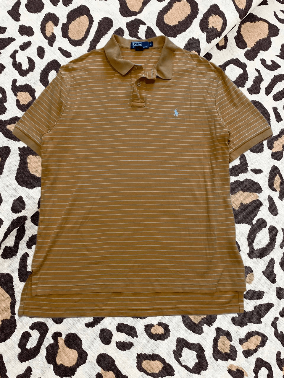 Polo Ralph Lauren Polo Ralph Lauren Orange Peach Striped Polo Blue Pony Logo Size US L / EU 52-54 / 3 - 1 Thumbnail