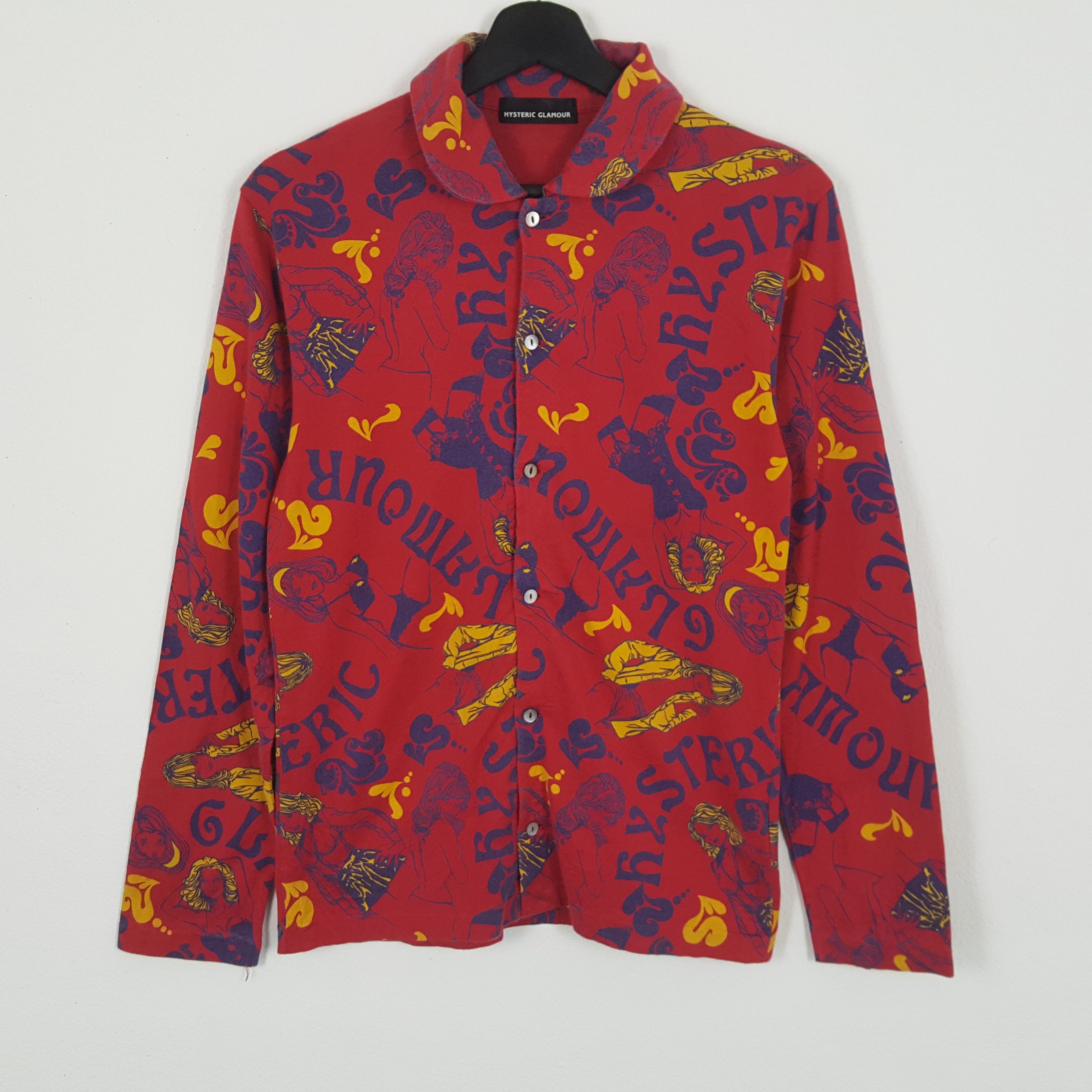 Hysteric Glamour × Japanese Brand × Vintage HYSTERIC GLAMOUR Japanese Brand Full Print Shirt Size S / US 4 / IT 40 - 1 Thumbnail