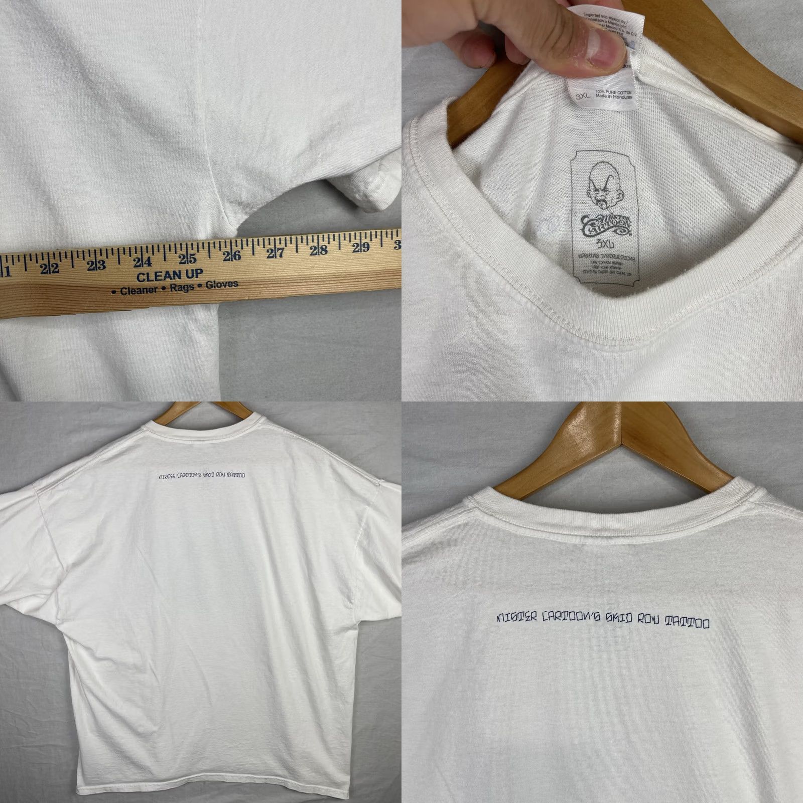 Vintage Mister Cartoon Shirt Mens 3XL White T-Shirt Cartoon Tattoo City Hip Hop Y2K Tee brandsed Logo Size US XXL / EU 58 / 5 - 8 Thumbnail