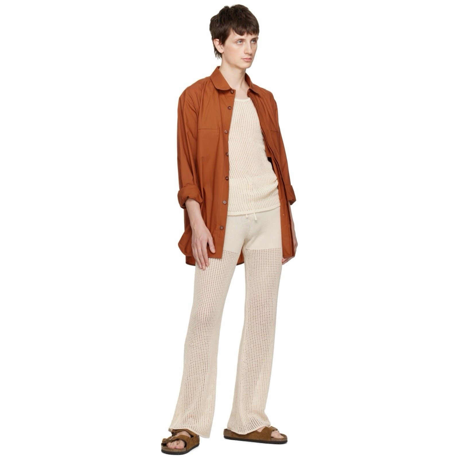 Nanushka $520 Nanushka Tan Orange Damos Shirt Oversized Button Up Size US M / EU 48-50 / 2 - 2 Thumbnail