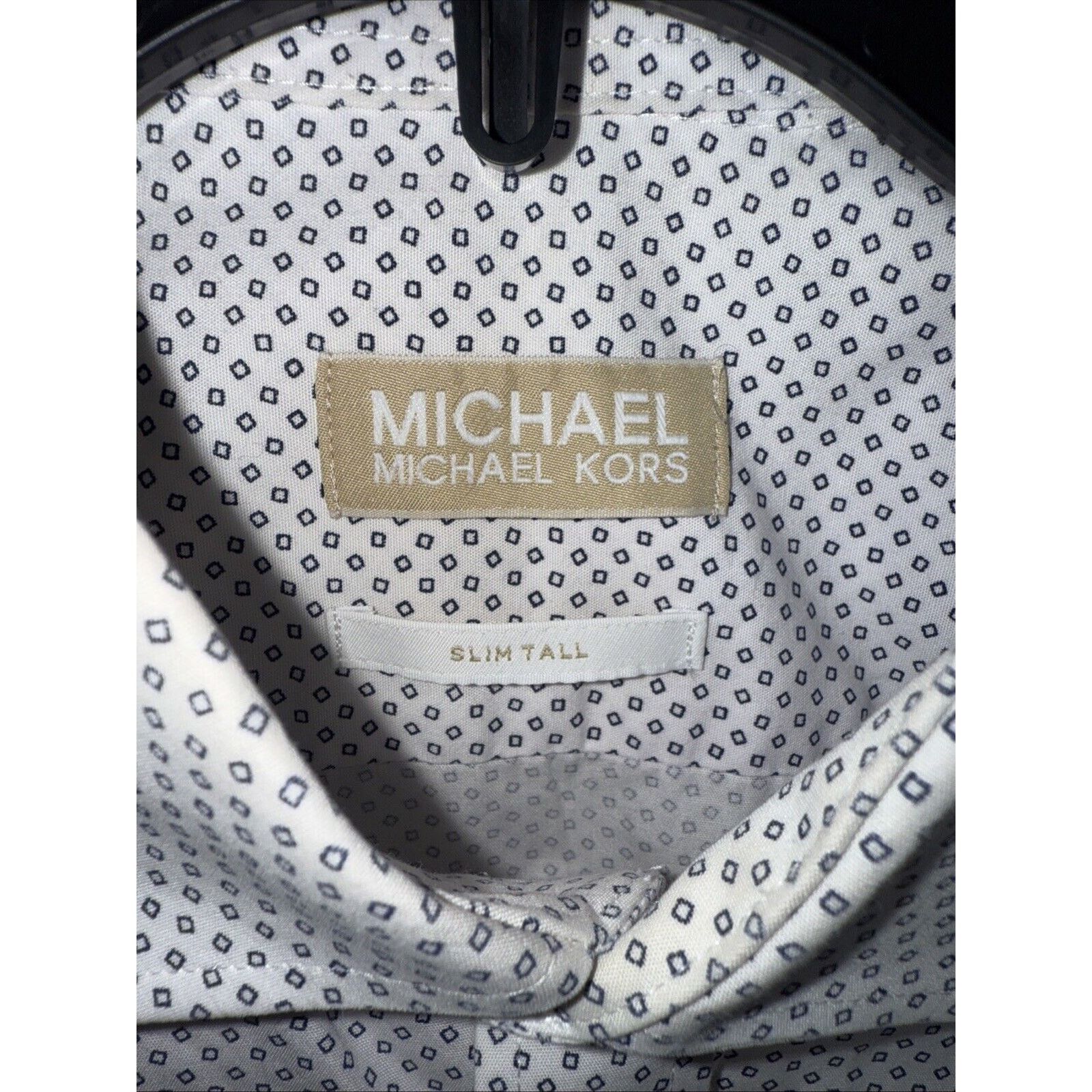 Michael Kors Michael Kors Dress Shirt Slim Tall Men’s 17 36/37 XL Navy Size US XL / EU 56 / 4 - 2 Thumbnail