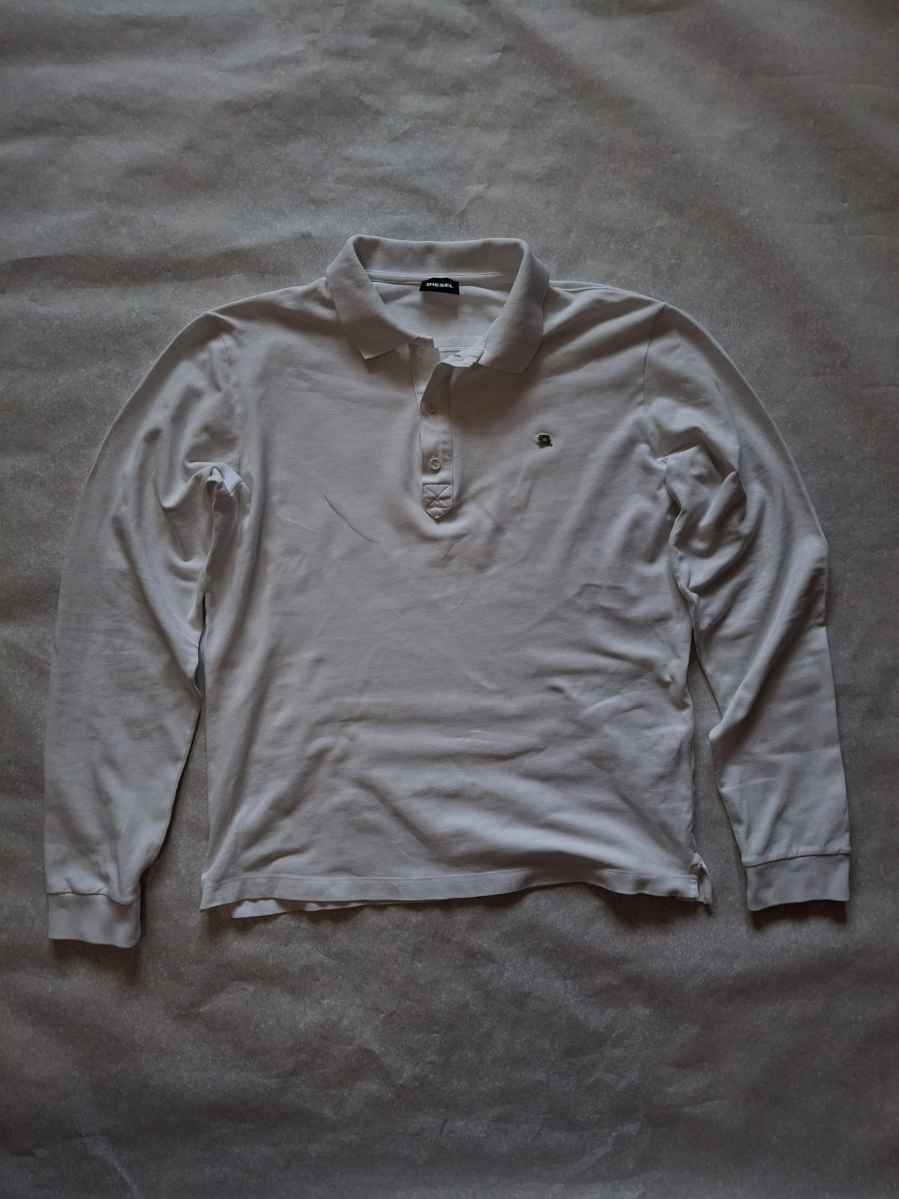 Diesel × Vintage White Long Sleeve Polo Shirt with Diesel Vintage Logo Size US L / EU 52-54 / 3 - 1 Thumbnail