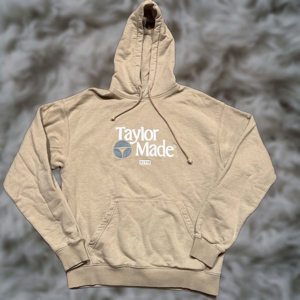 Kith Kith x TaylorMade Hoodie Mens Small Beige Cotton Fleece Logo Pullover 2022 Collection Winter Fall Spring Sleeve Long Size US S / EU 44-46 / 1 - 1 Thumbnail