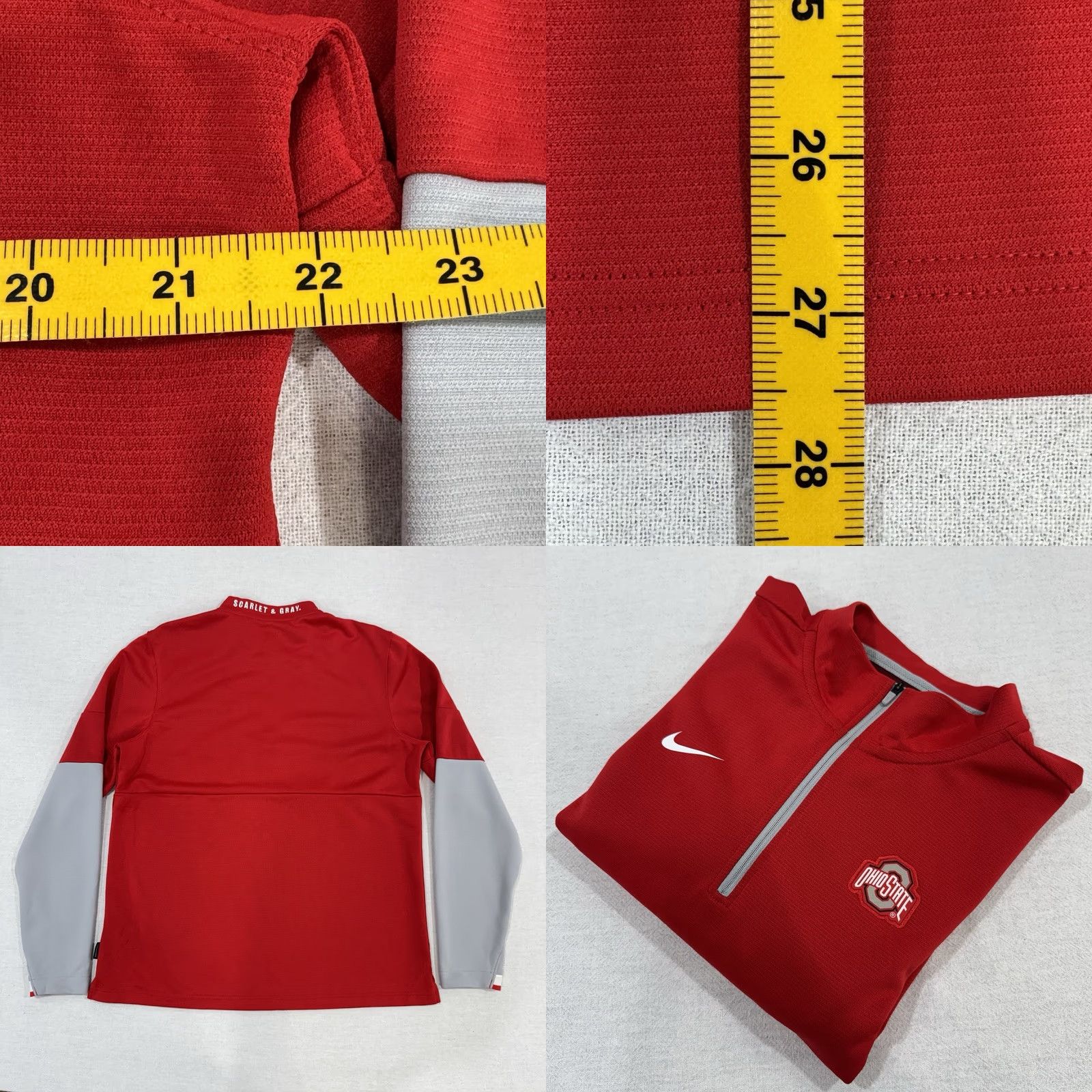Nike Nike Buckeyes 1/4 Zip Pullover Shirt Mens M Scarlet Gray Stitching Size US M / EU 48-50 / 2 - 8 Thumbnail