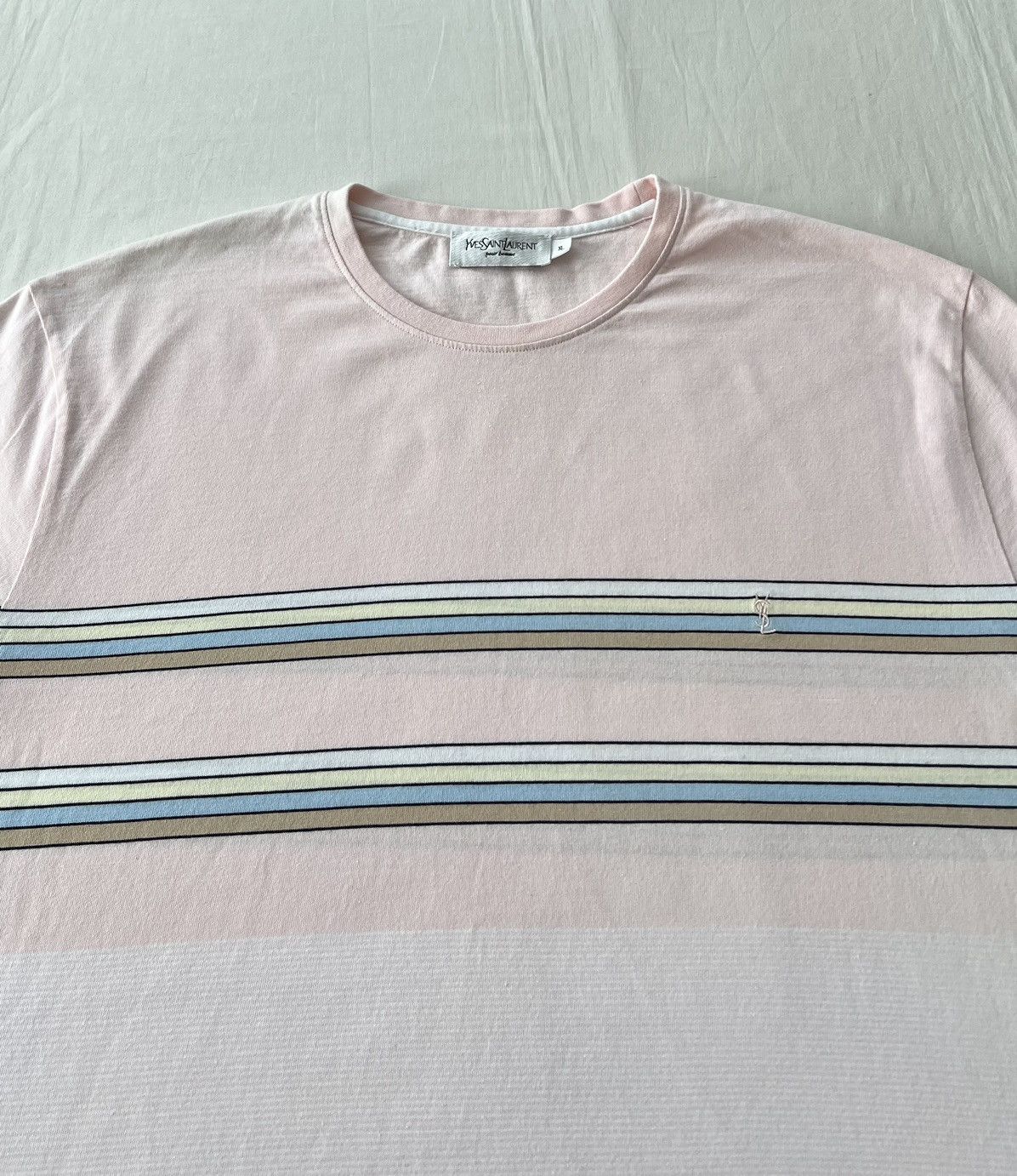 Yves Saint Laurent Vintage 90s Yves Saint Laurent Striped T-shirt Size US XL / EU 56 / 4 - 5 Thumbnail