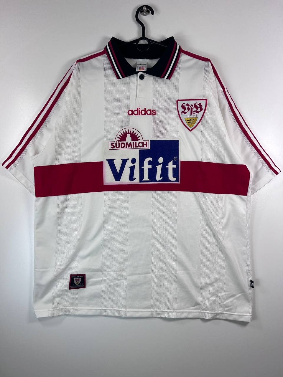 Adidas Vintage Adidas VfB Stuttgart 96-97 Home Shirt Bobic #11 XXL Size US XXL / EU 58 / 5 - 1 Thumbnail