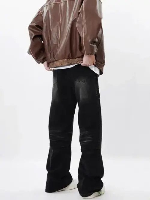 Japanese Brand Sawako x Hanai Retro street wash black micro-flared jeans Size US 28 / EU 44 - 3 Thumbnail