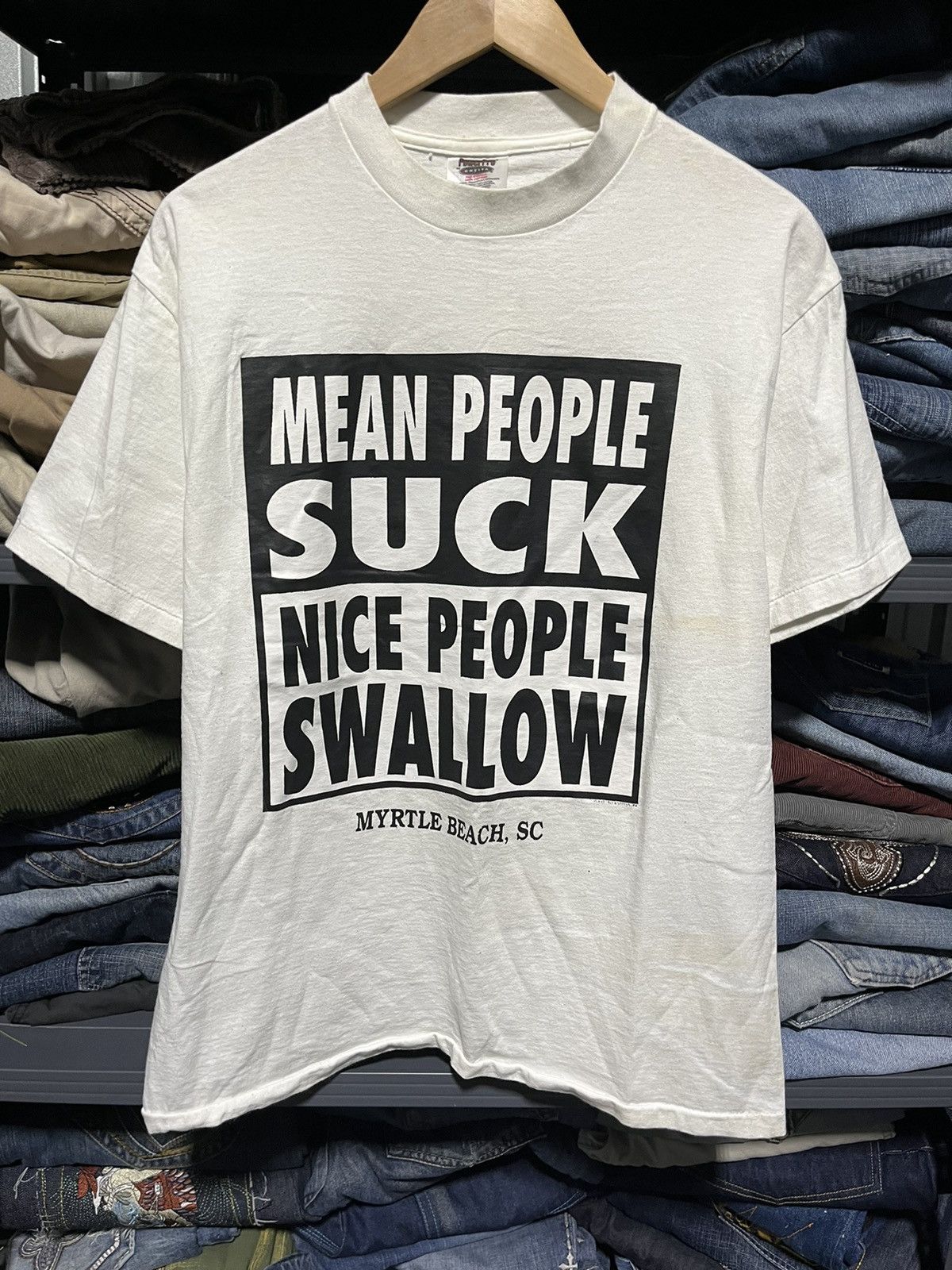 Vintage VINTAGE MEAN PEOPLE SUCK NICE PEOPLE SWALLOW PORNSTAR TEE Size US L / EU 52-54 / 3 - 2 Thumbnail