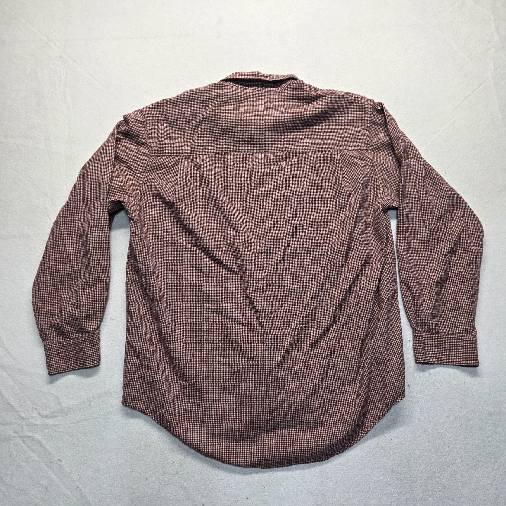 Arrow VINTAGE Arrow Men's Button-Up Shirt Long Sleeve Casual Cotton Brown Check Large Size US L / EU 52-54 / 3 - 7 Thumbnail