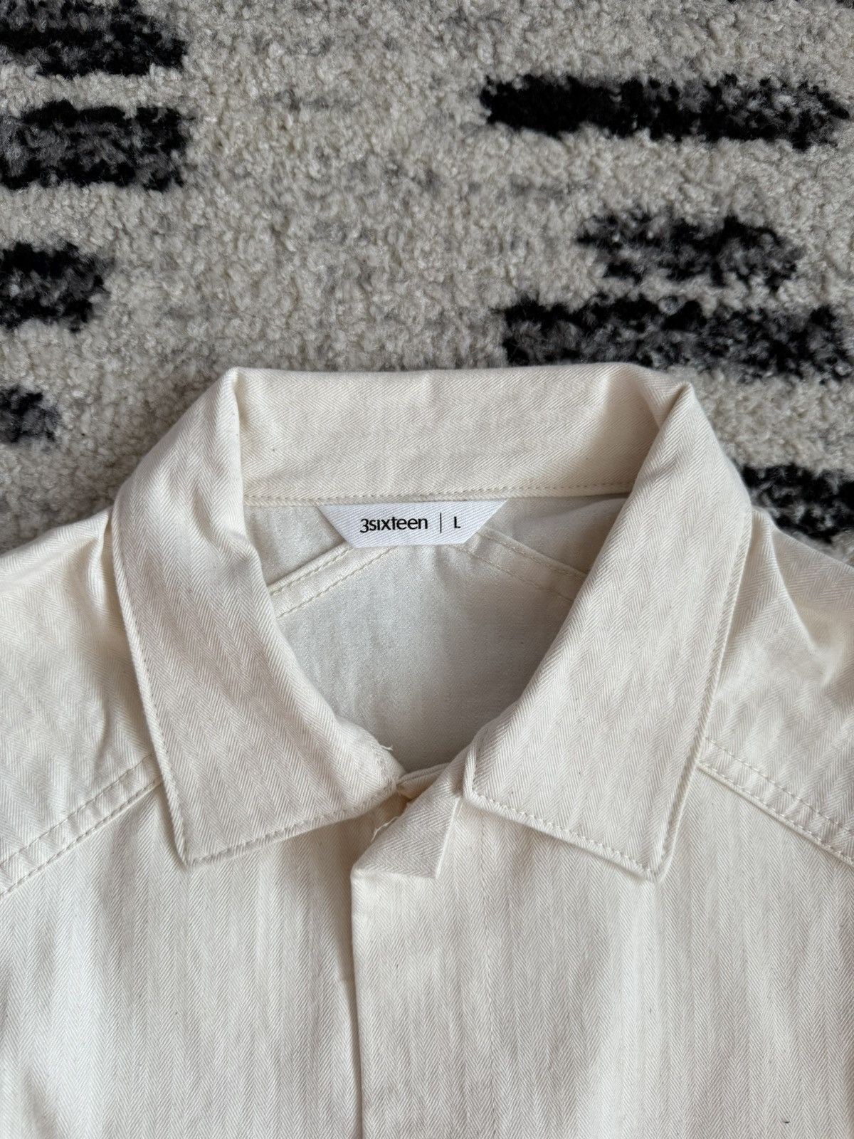 3sixteen 3Sixteen Off-White Cream Herringbone Jacket Size US L / EU 52-54 / 3 - 1 Thumbnail