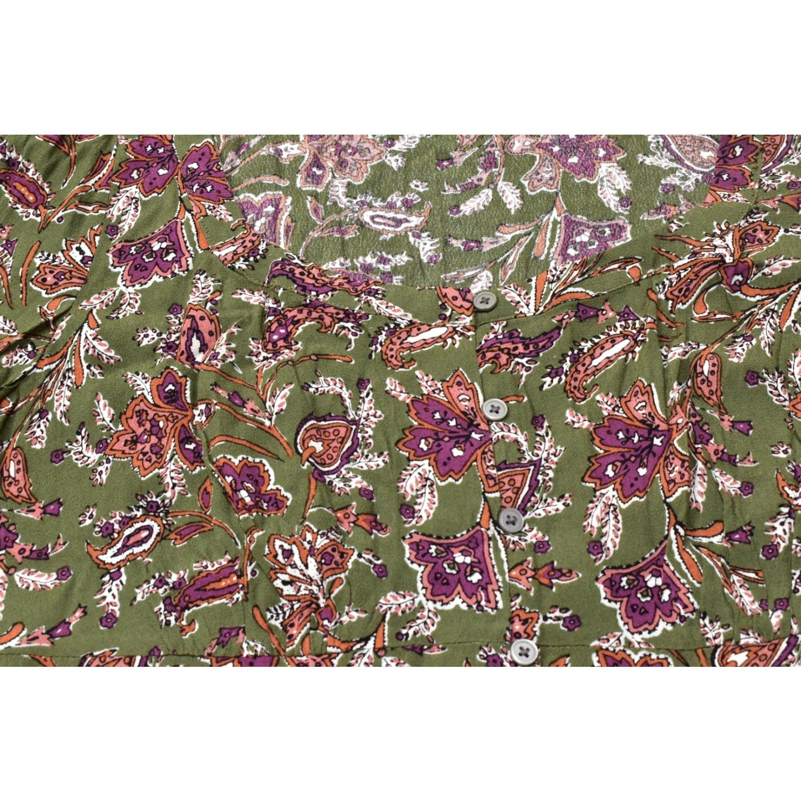 Loft LOFT Blouse Top Women Long Sleeve Crew Neck Floral Green Size M Rayon Mens? Womens Size M / US 6-8 / IT 42-44 - 6 Thumbnail