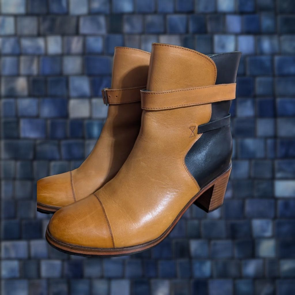Vintage Wolverine 1000 Mile Bonny Leather Boots Classic Brown Black Samantha Pleet 8b Size US 8 / IT 38 - 1 Thumbnail